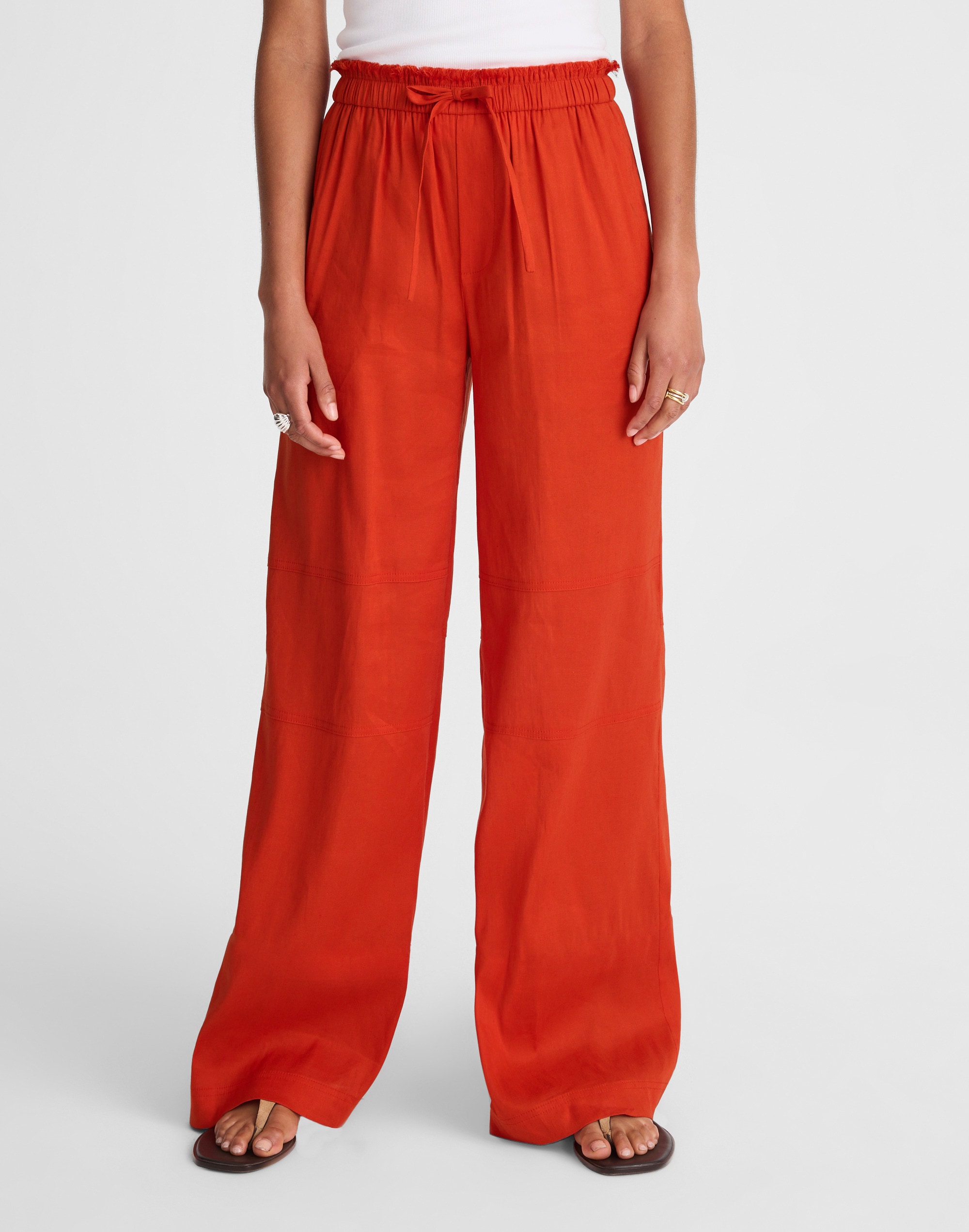 Raw-Edge Drawstring Pant