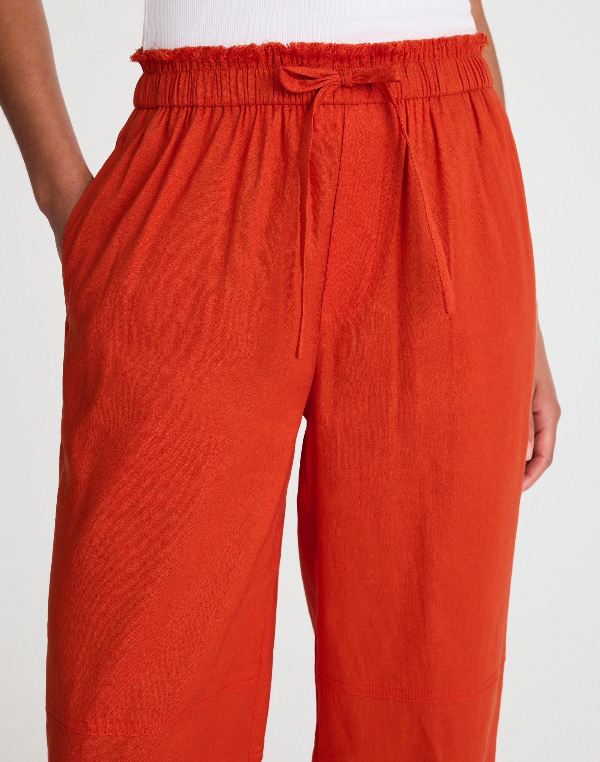 Raw-Edge Drawstring Pant
