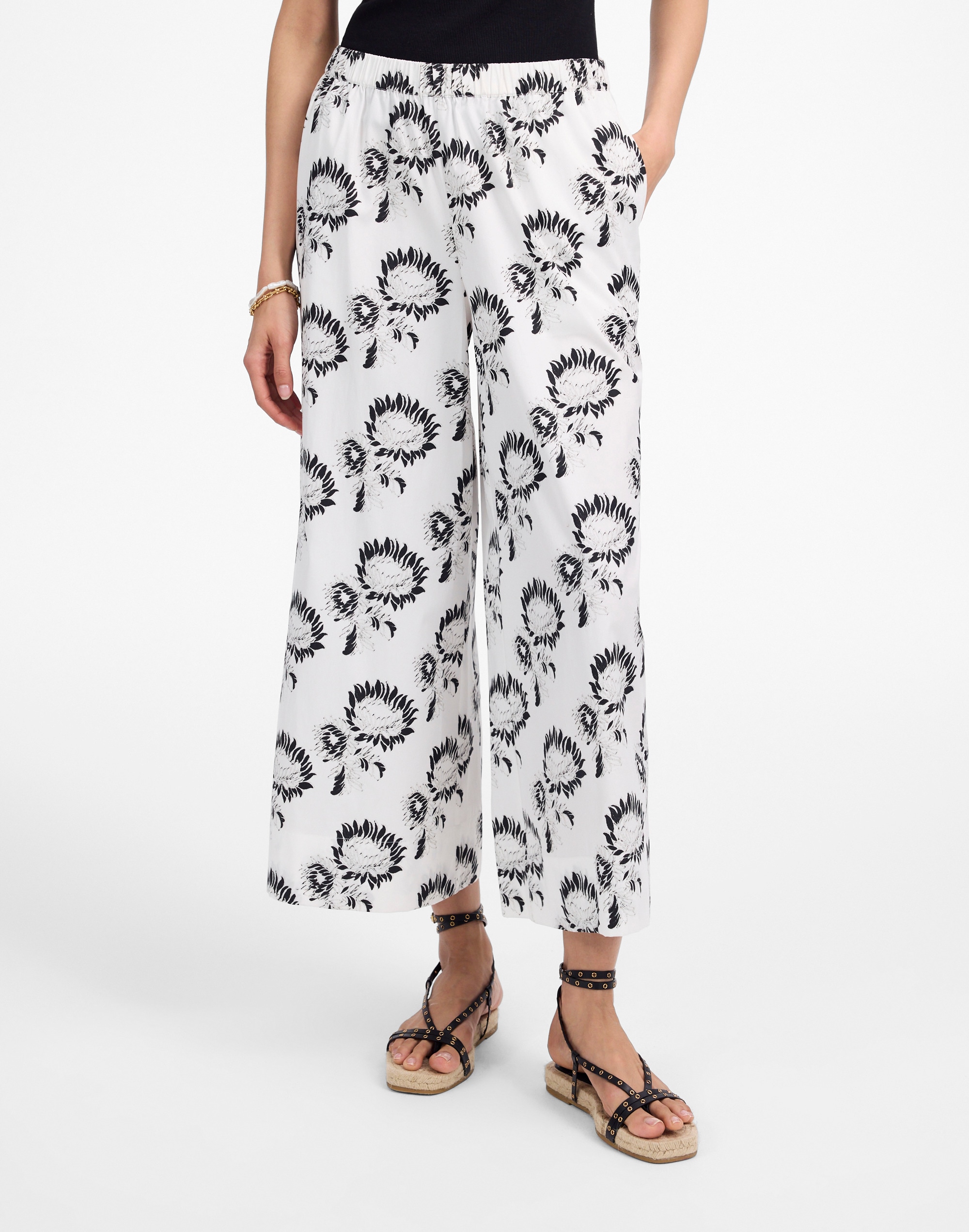 Pull-On Culottes in Cotton Poplin