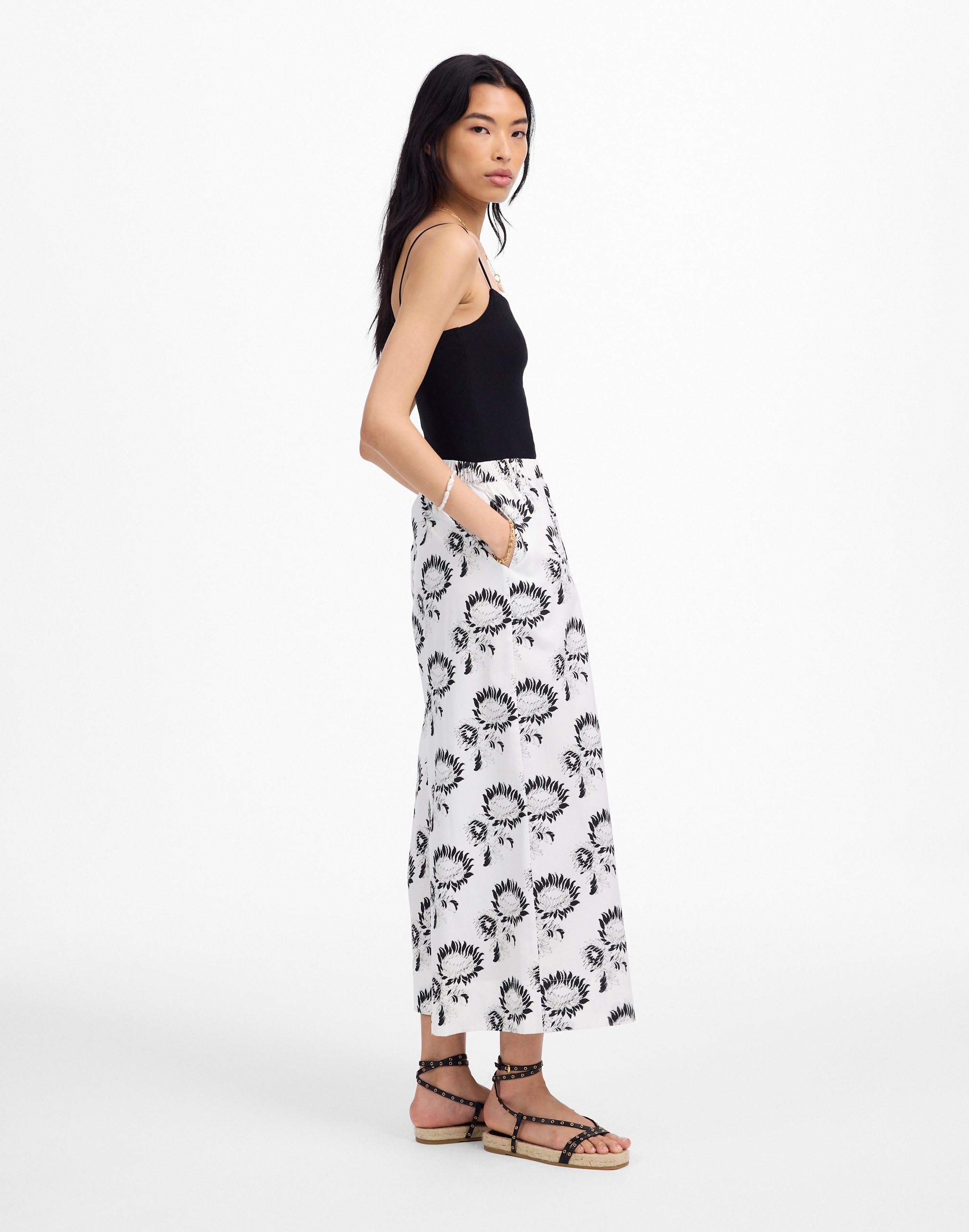 Pull-On Culottes in Cotton Poplin
