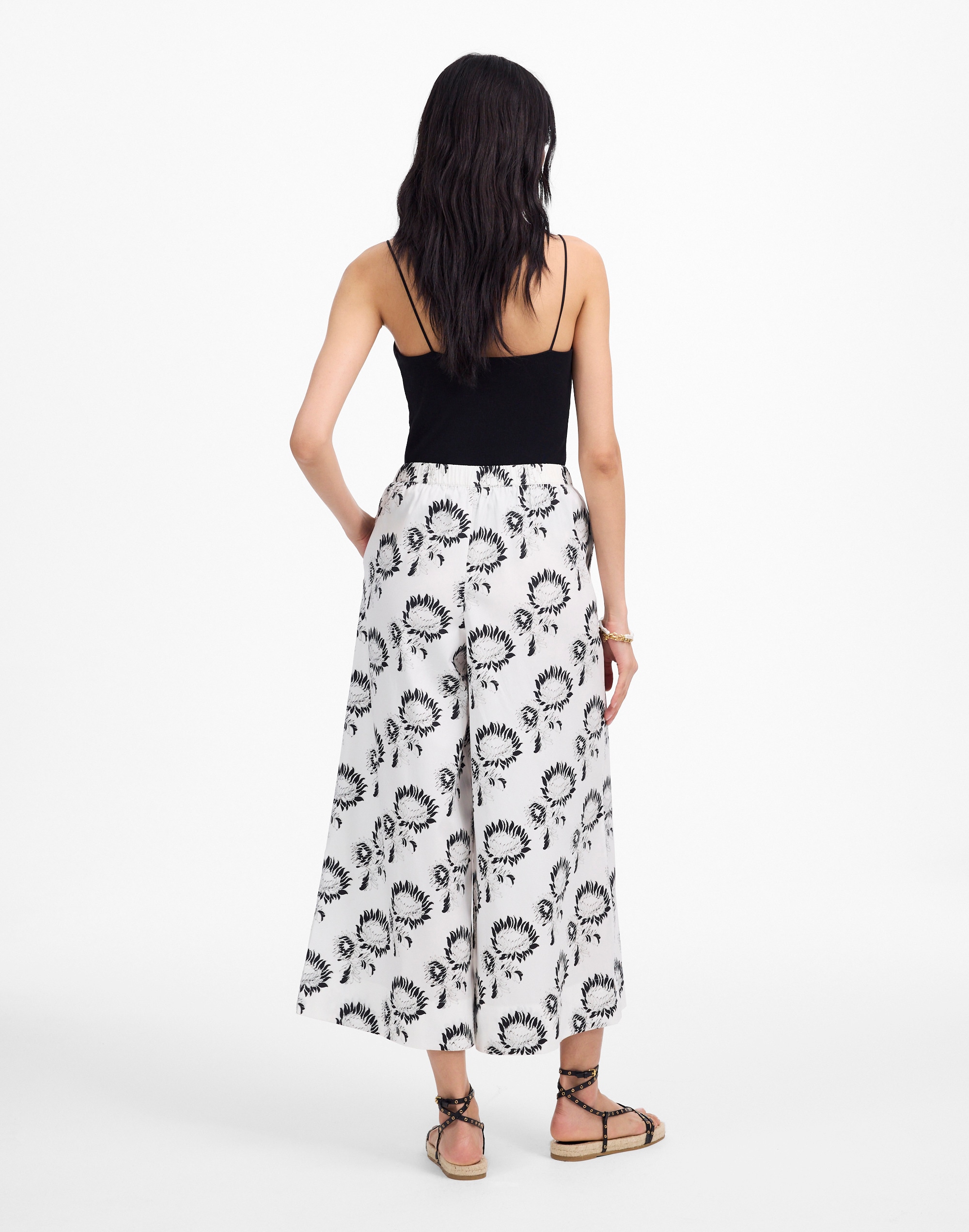 Pull-On Culottes in Cotton Poplin