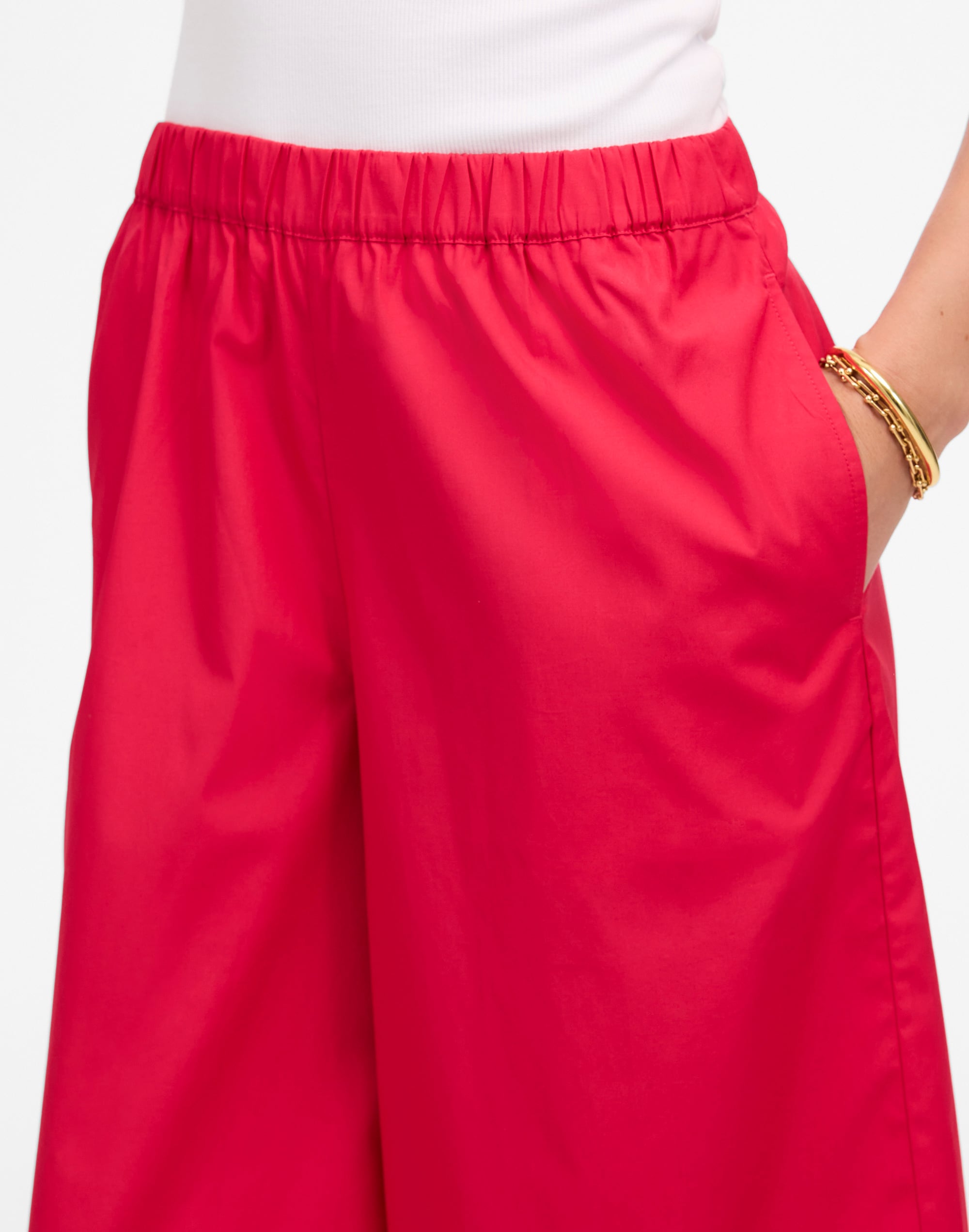 Pull-On Culottes in Cotton Poplin Alternate Image 5