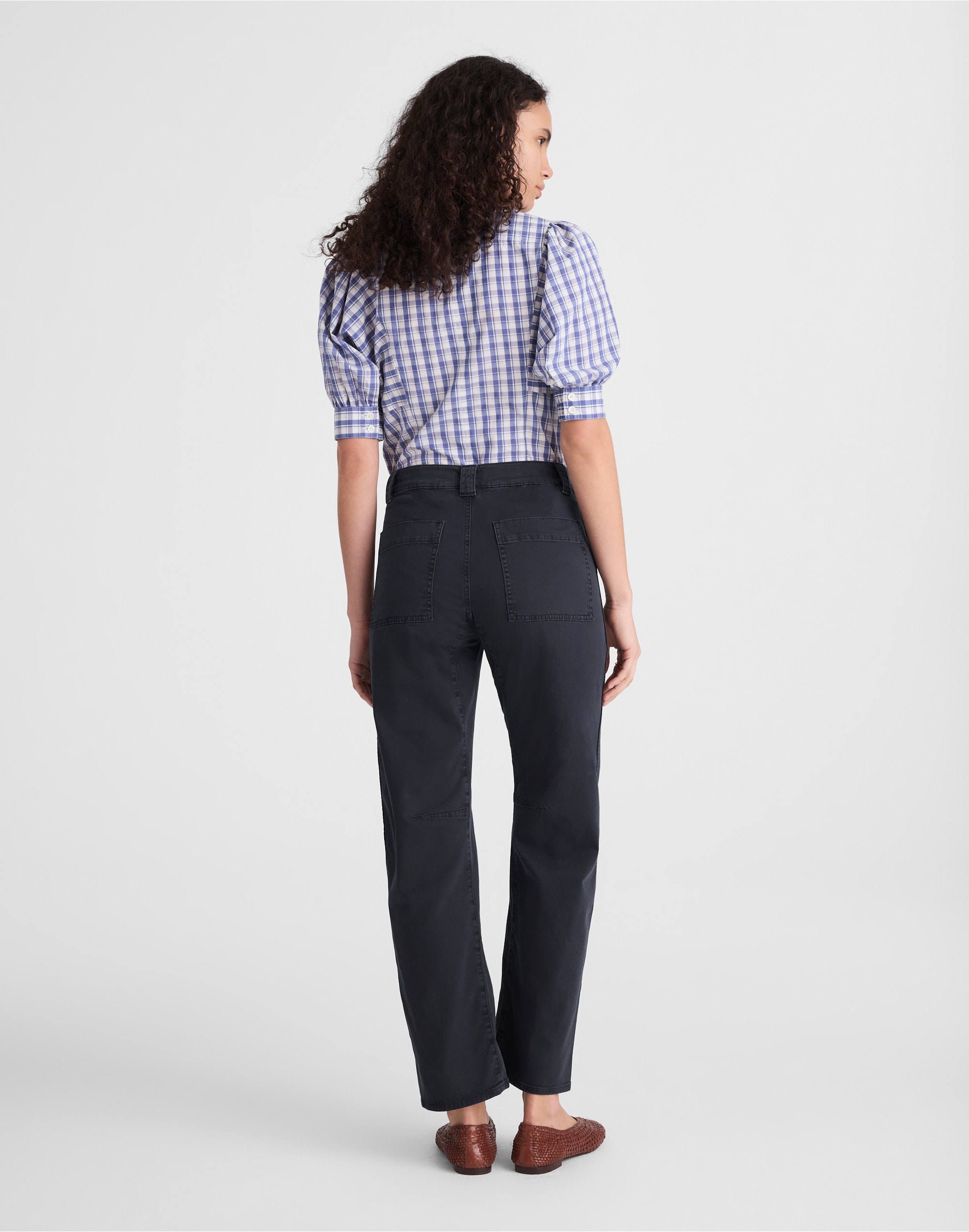 The Petite Darted Barrel-Leg Utility Pant