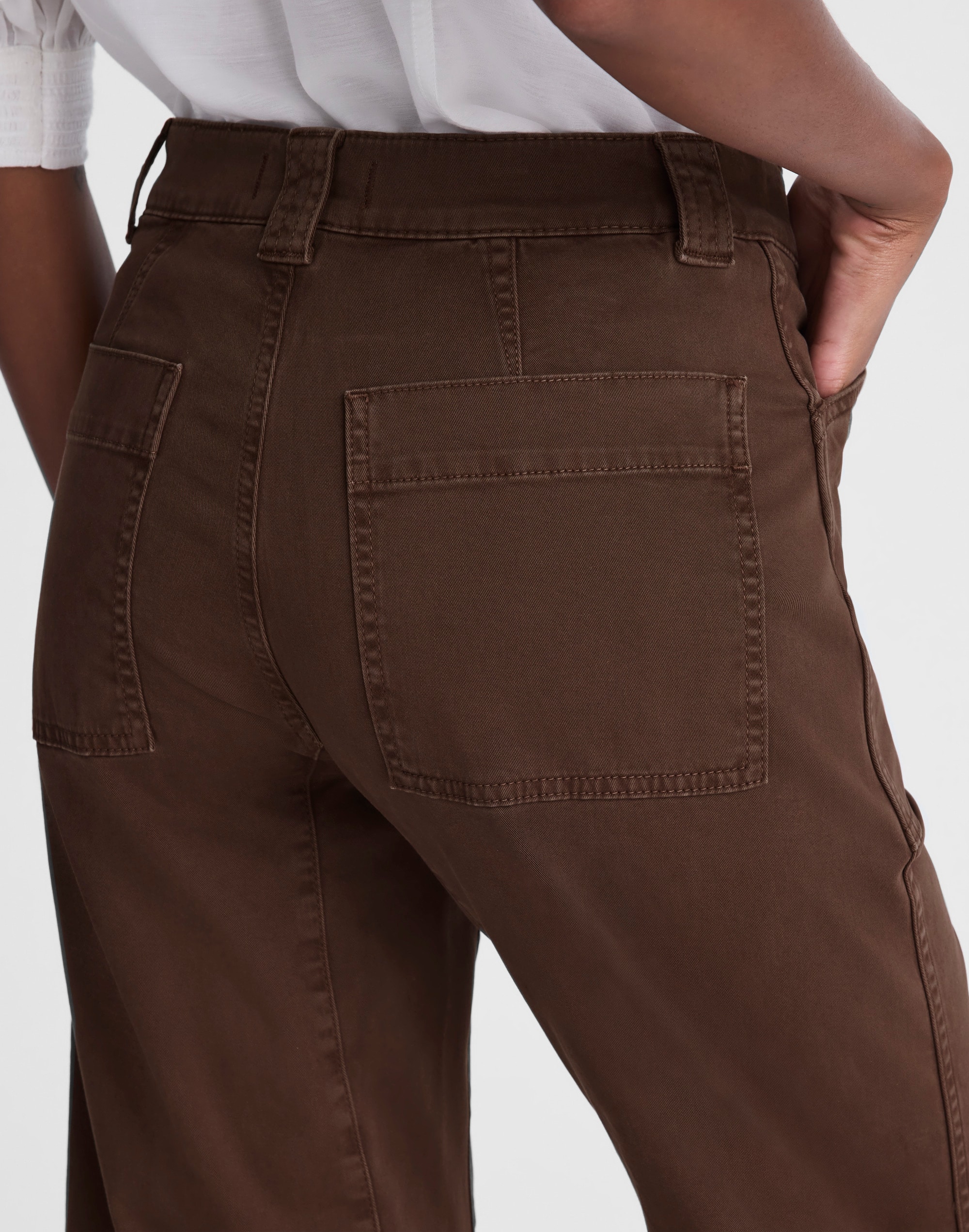The Petite Darted Barrel-Leg Utility Pant