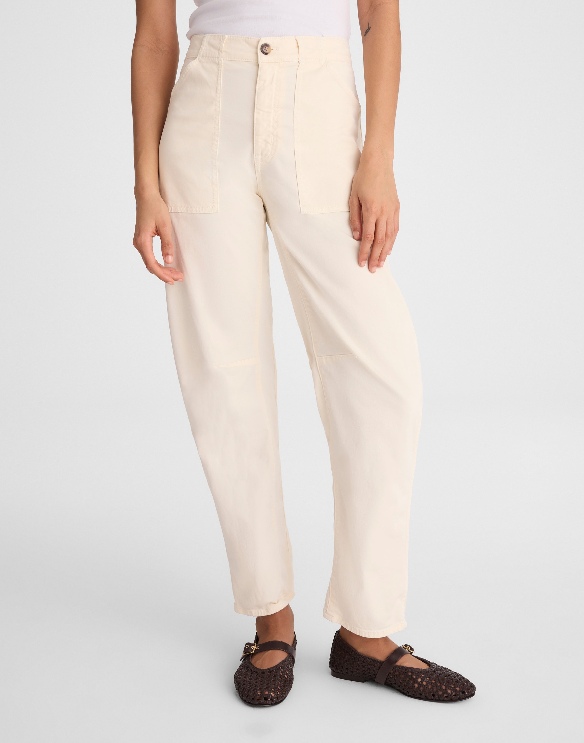 The Darted Barrel-Leg Utility Pant
