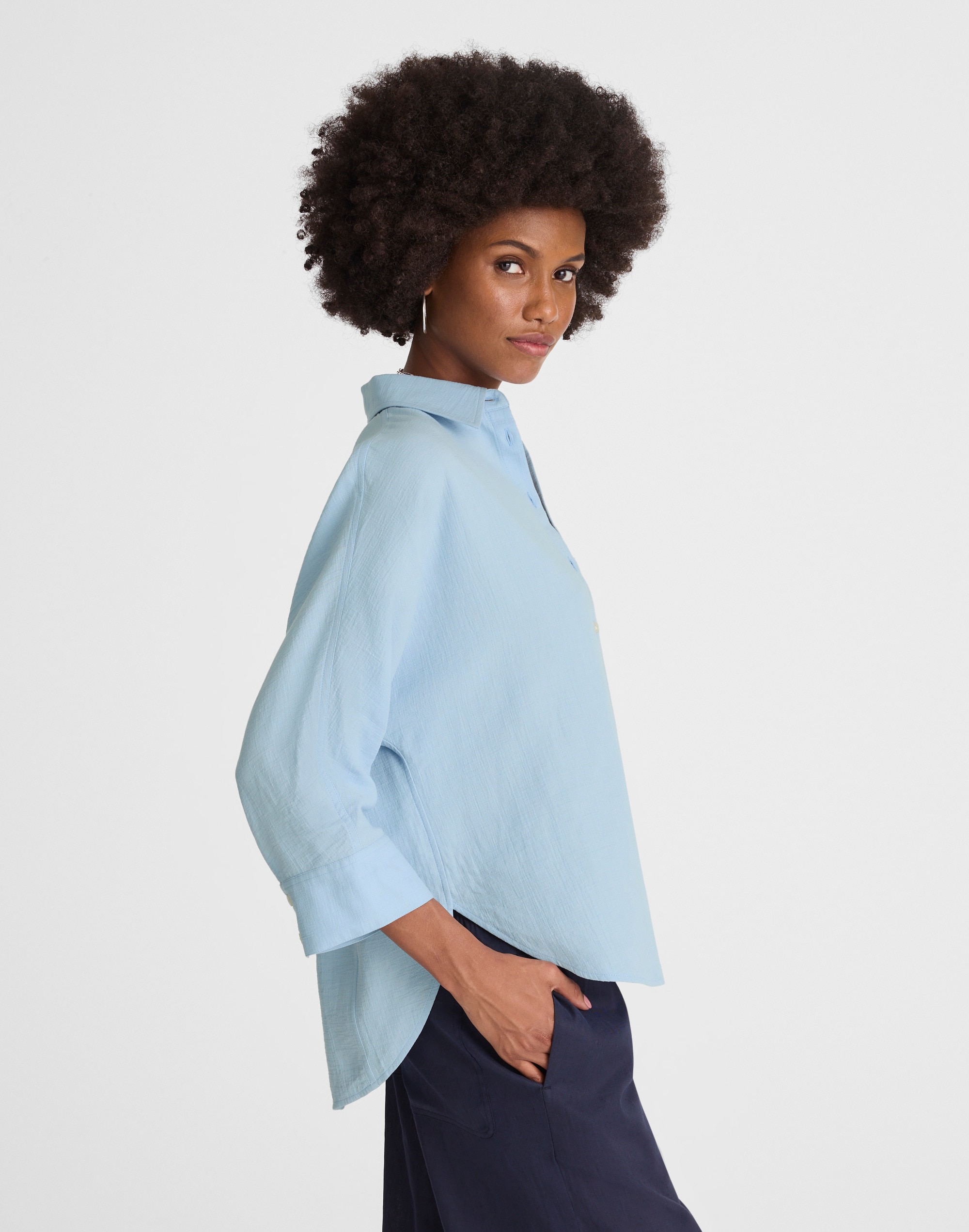 Cotton Double-Gauze Oversized Shirt