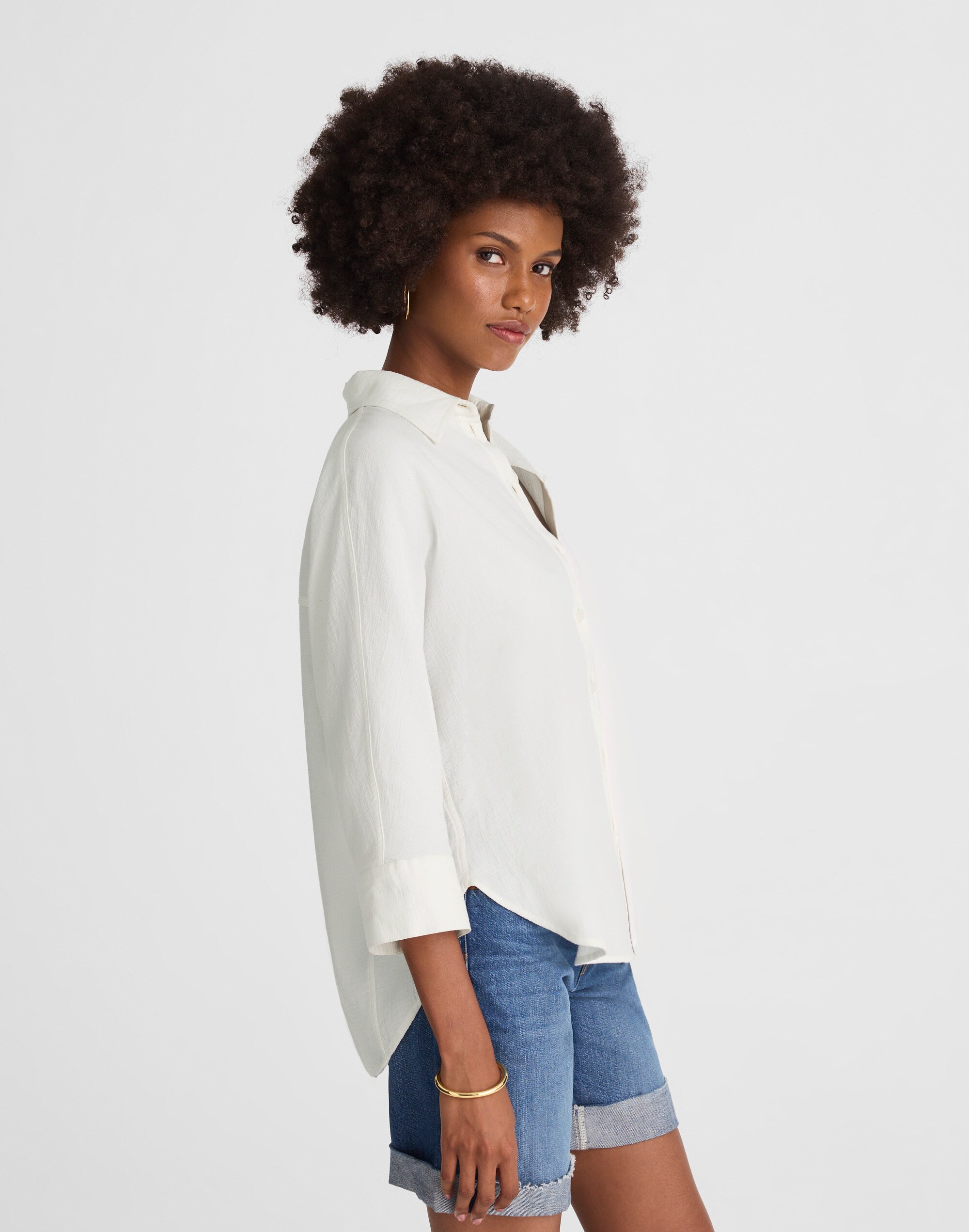 Cotton Double-Gauze Oversized Shirt