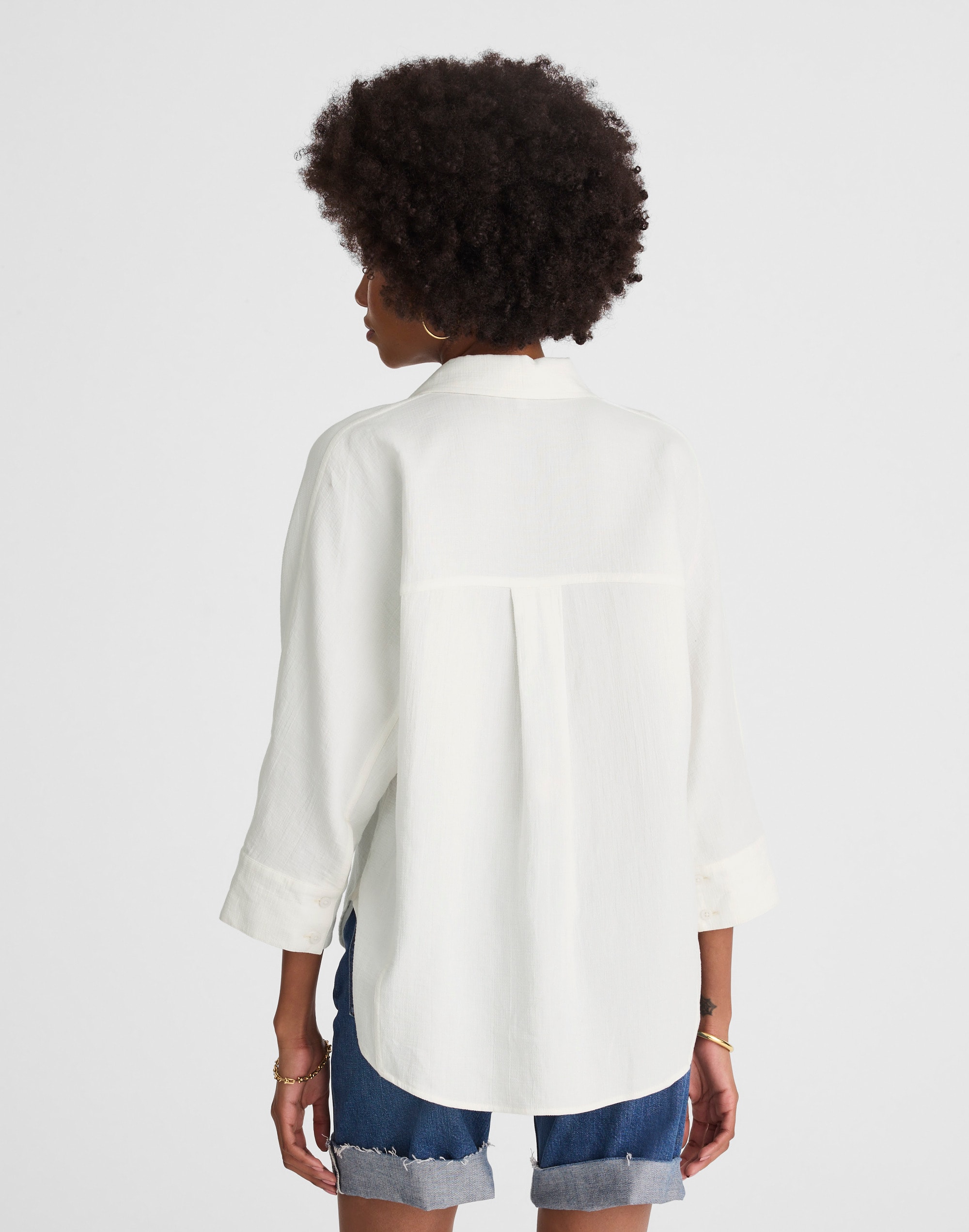 Cotton Double-Gauze Oversized Shirt