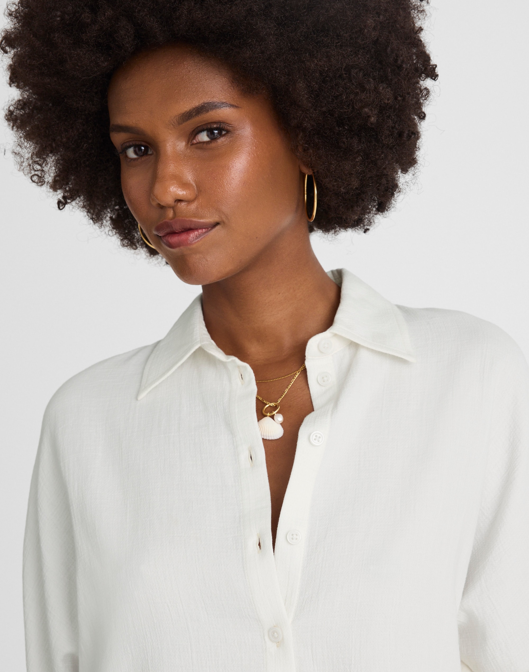 Cotton Double-Gauze Oversized Shirt