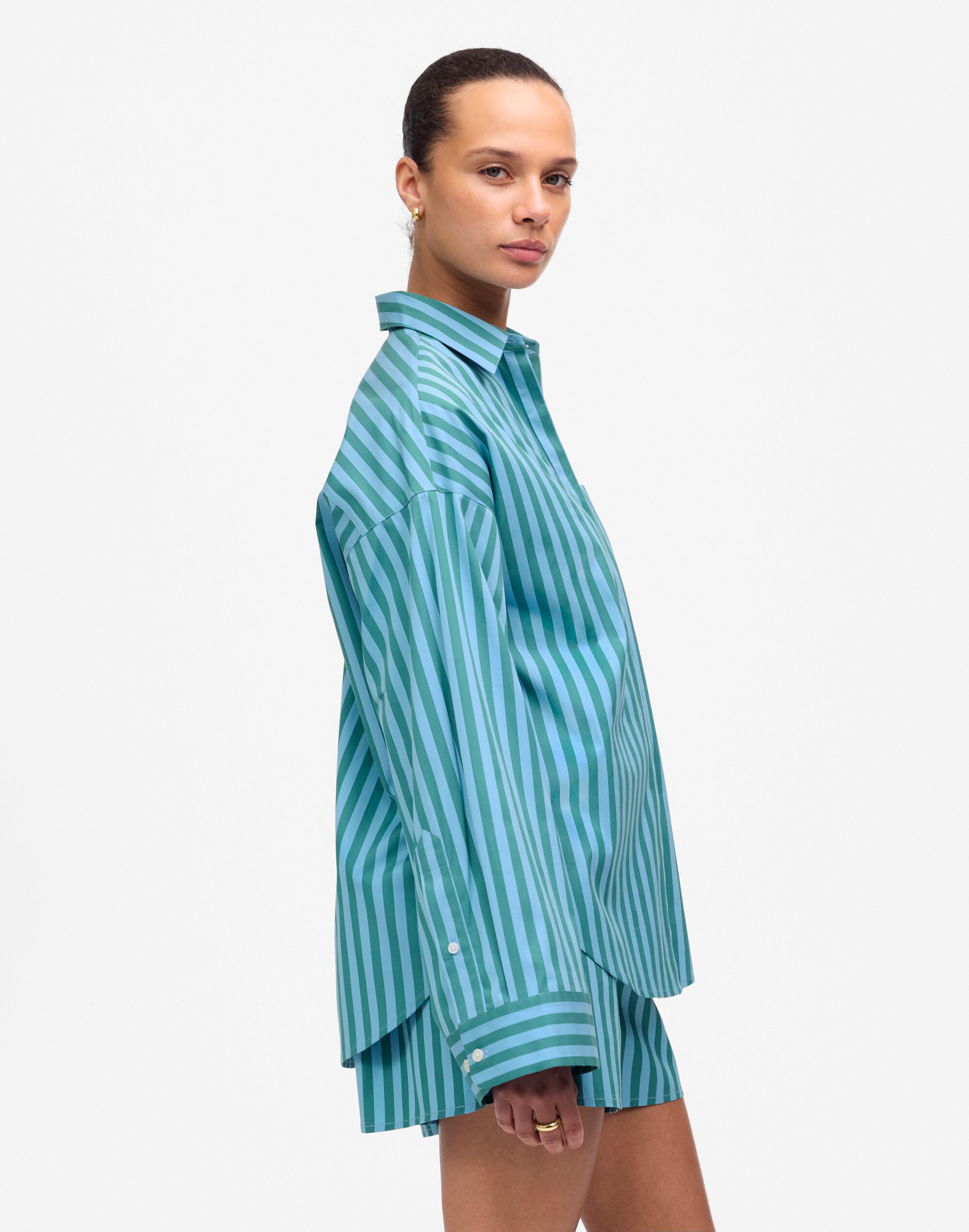 Boxy Button-Up Shirt in Stripe