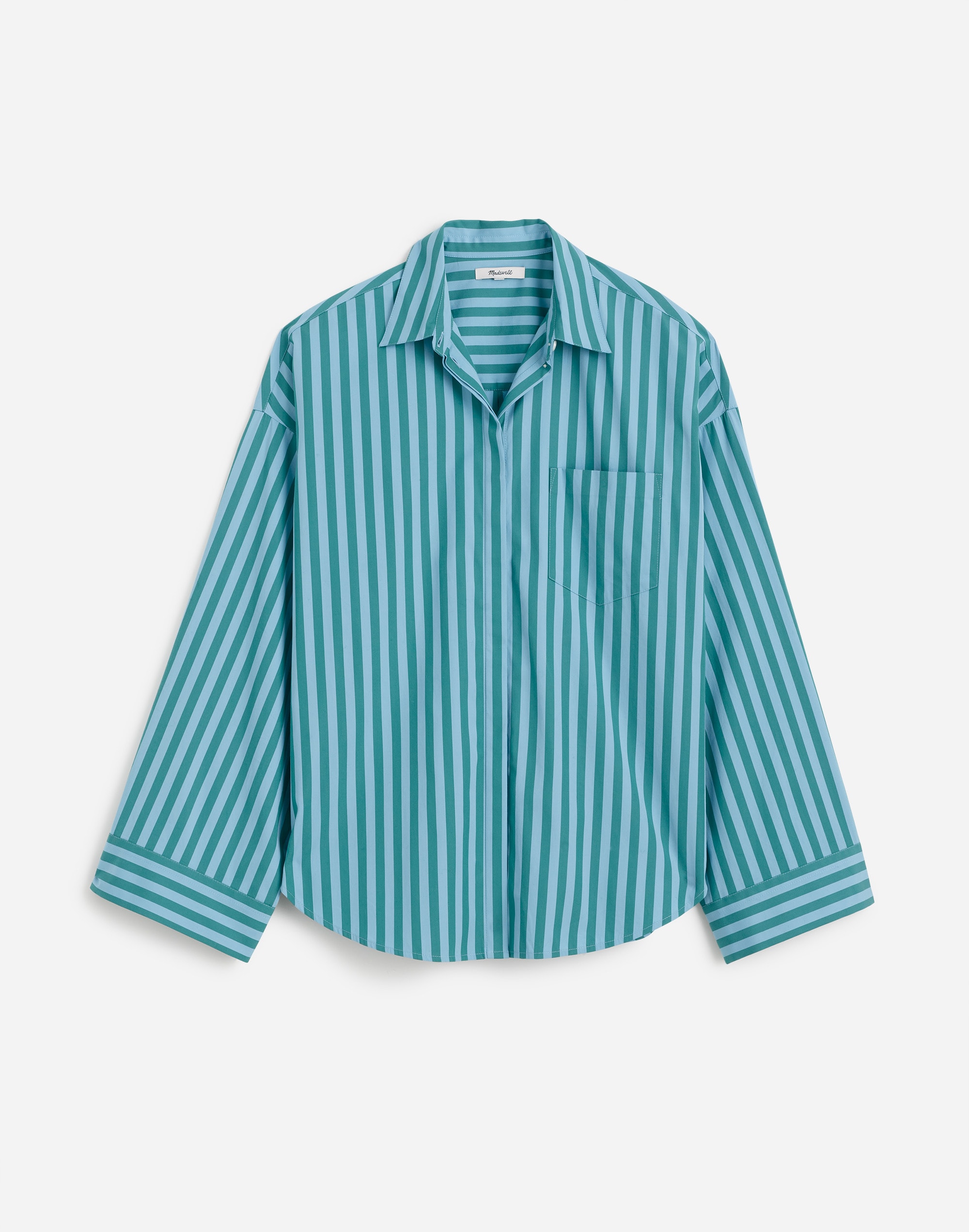 Boxy Button-Up Shirt in Stripe