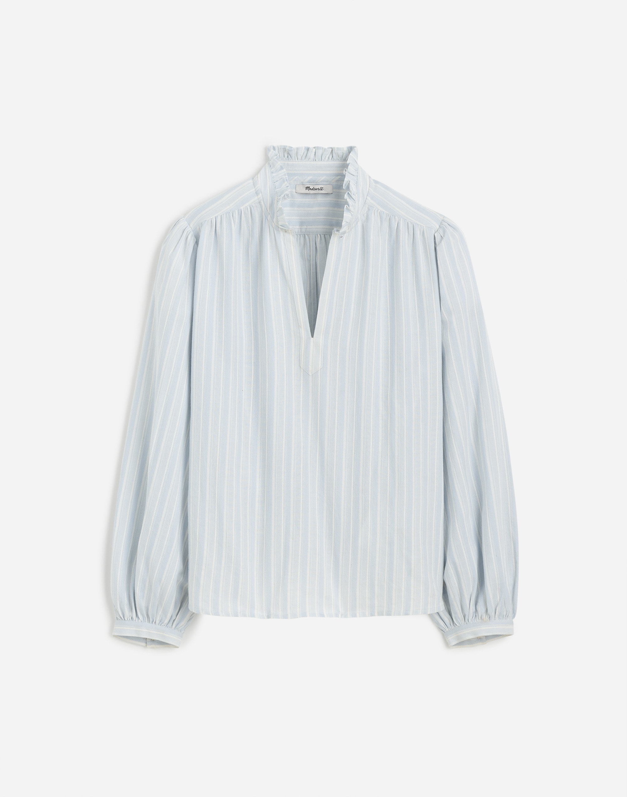 Ruffled Popover Top in Stripe