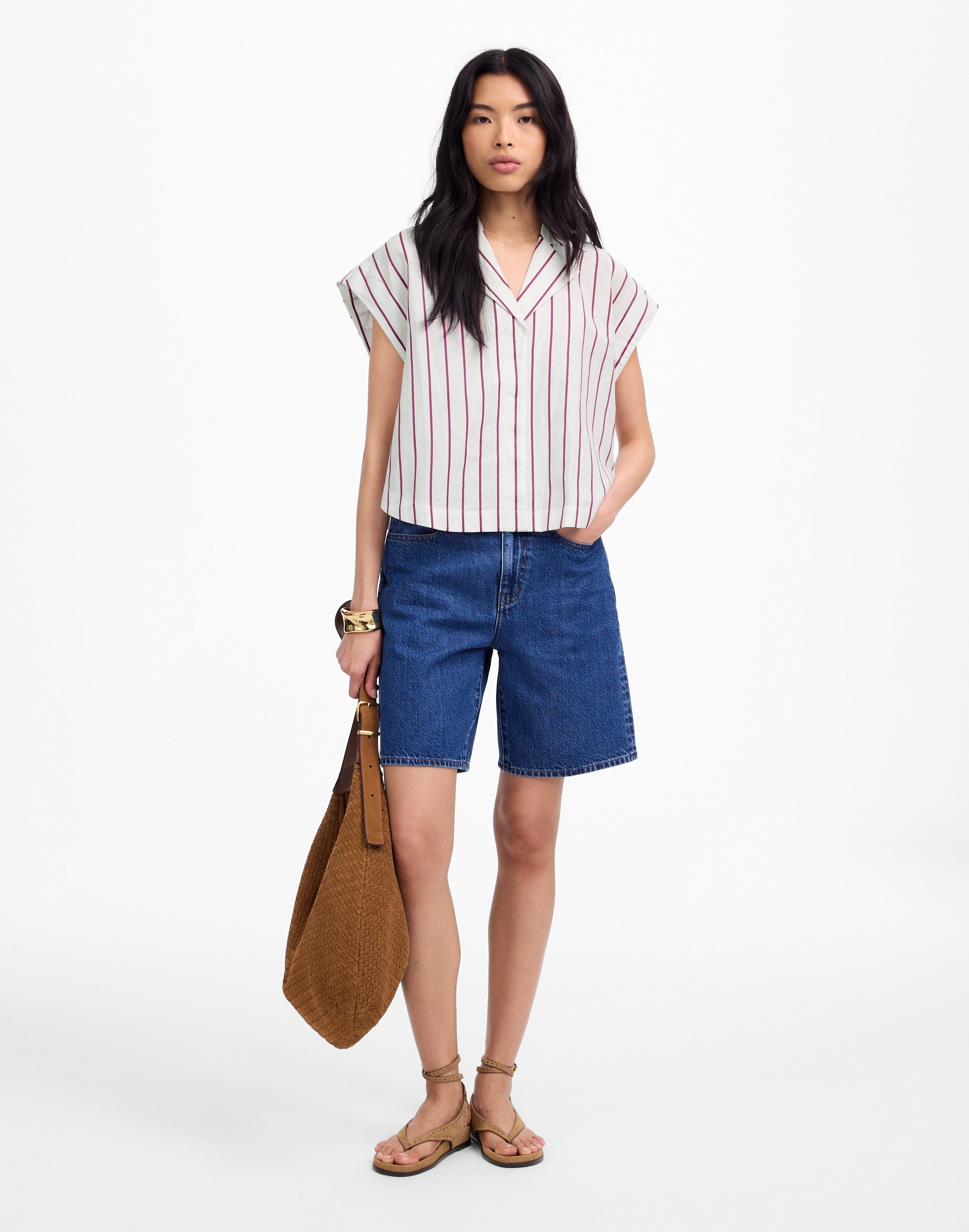 Resort-Collar Shirt in Linen-Cotton