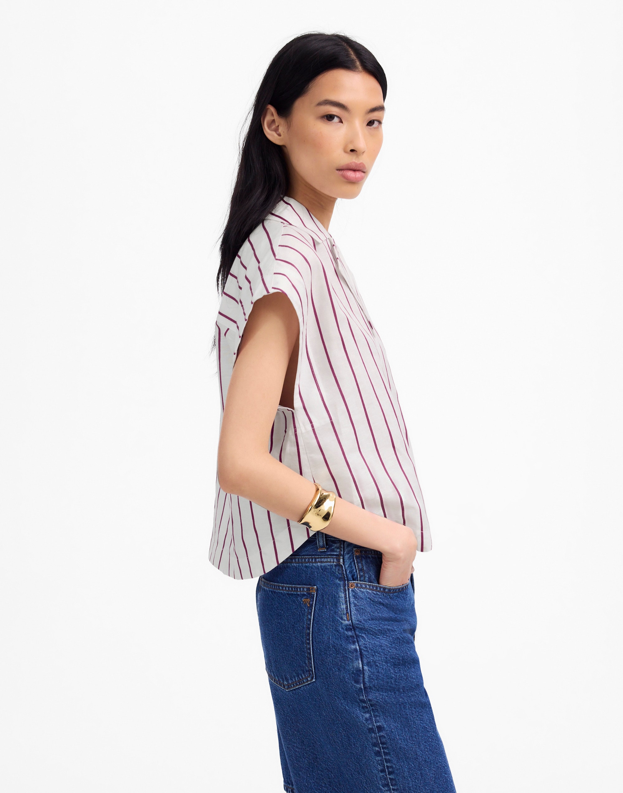 Resort-Collar Shirt in Linen-Cotton