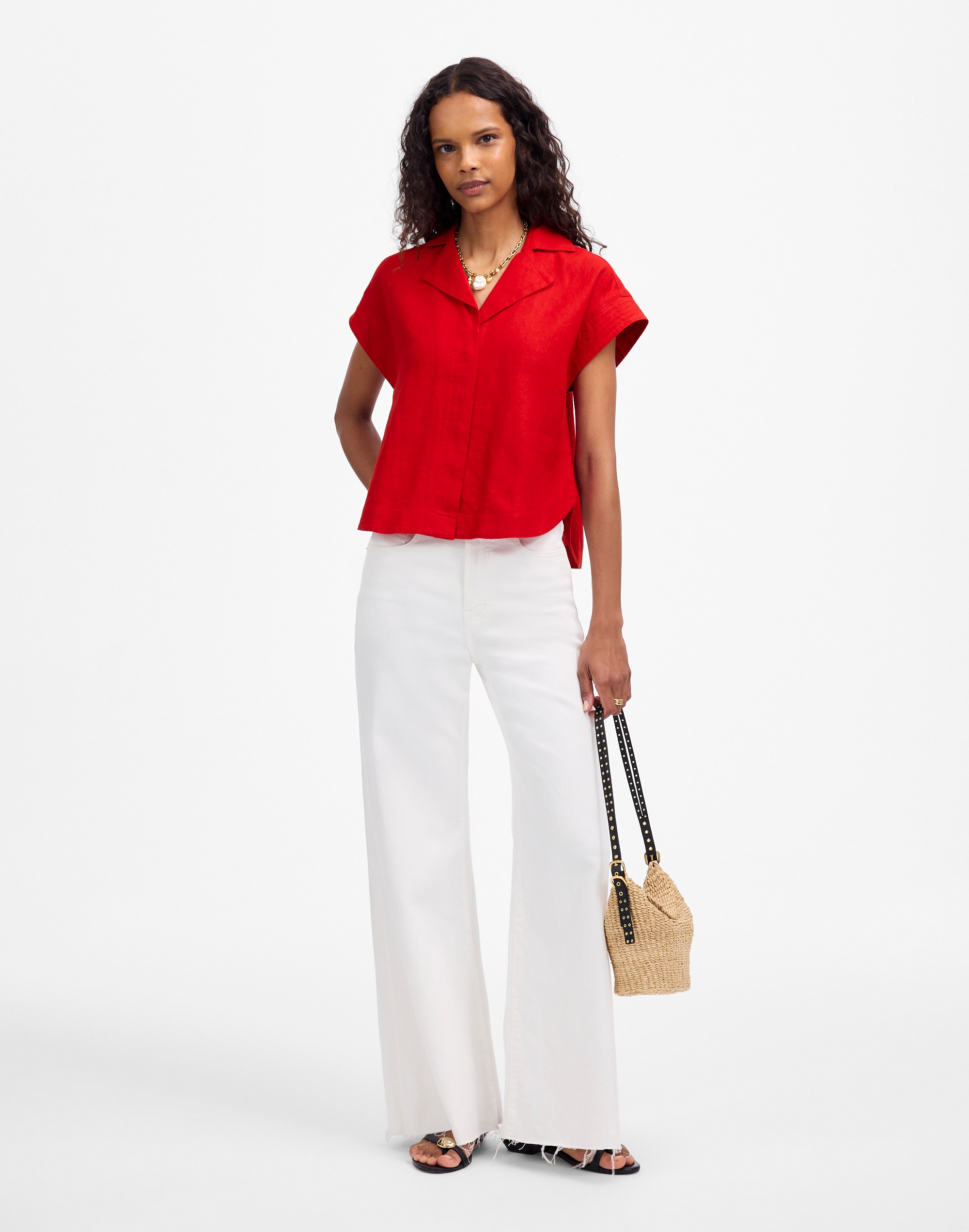 Resort-Collar Shirt in 100% Linen