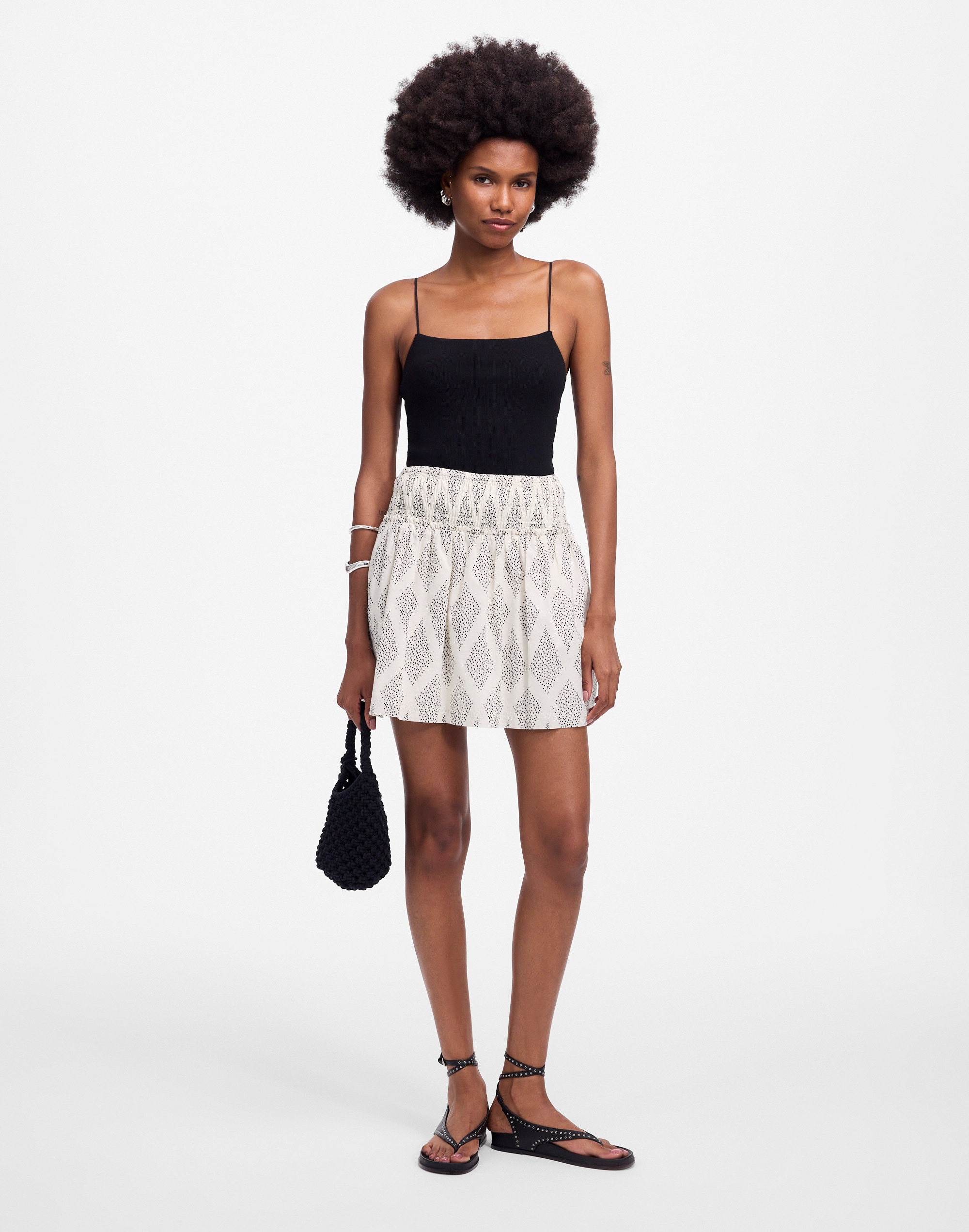 Ruffled Mini Skirt in Cotton Voile