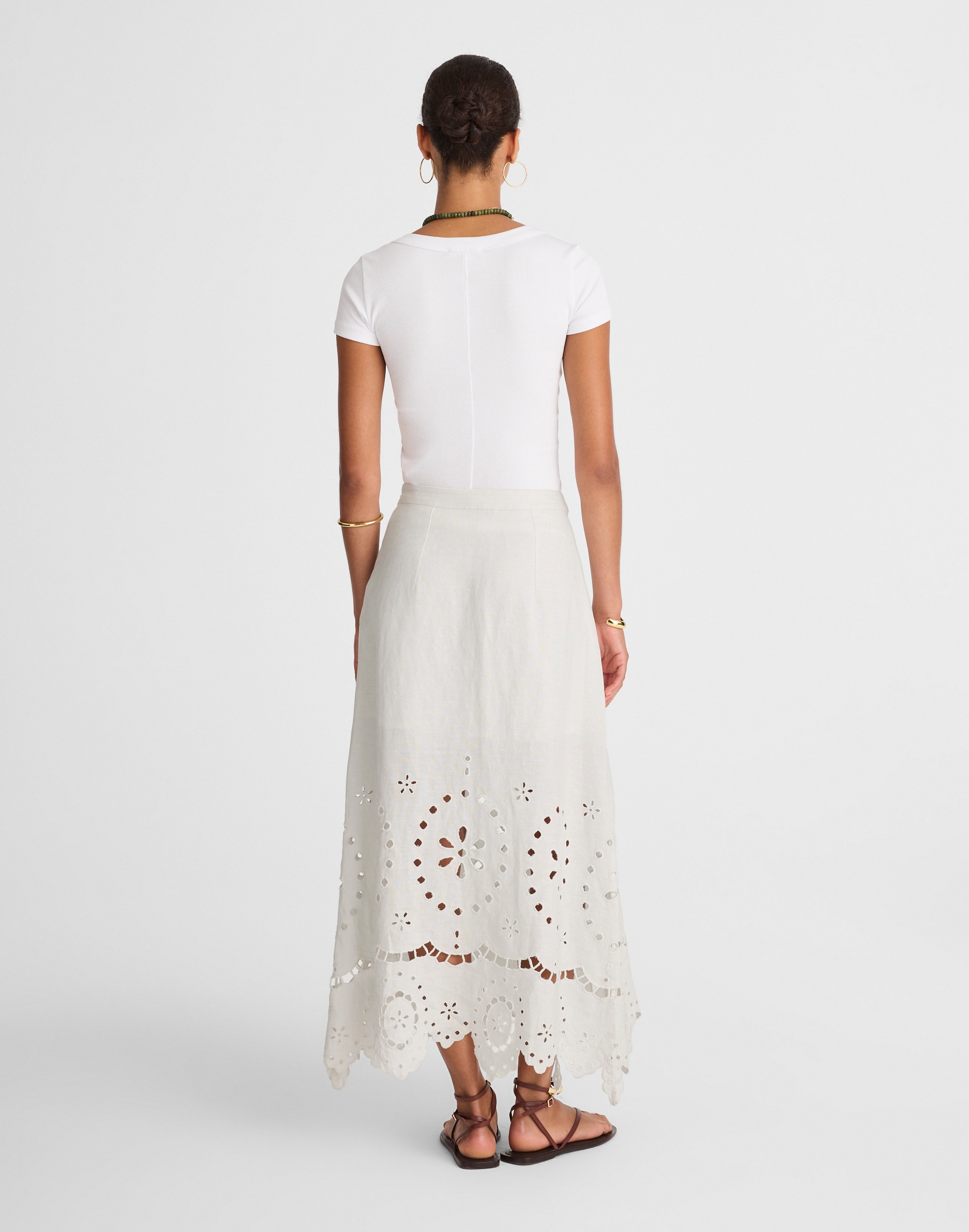 Eyelet-Embroidered Maxi Skirt