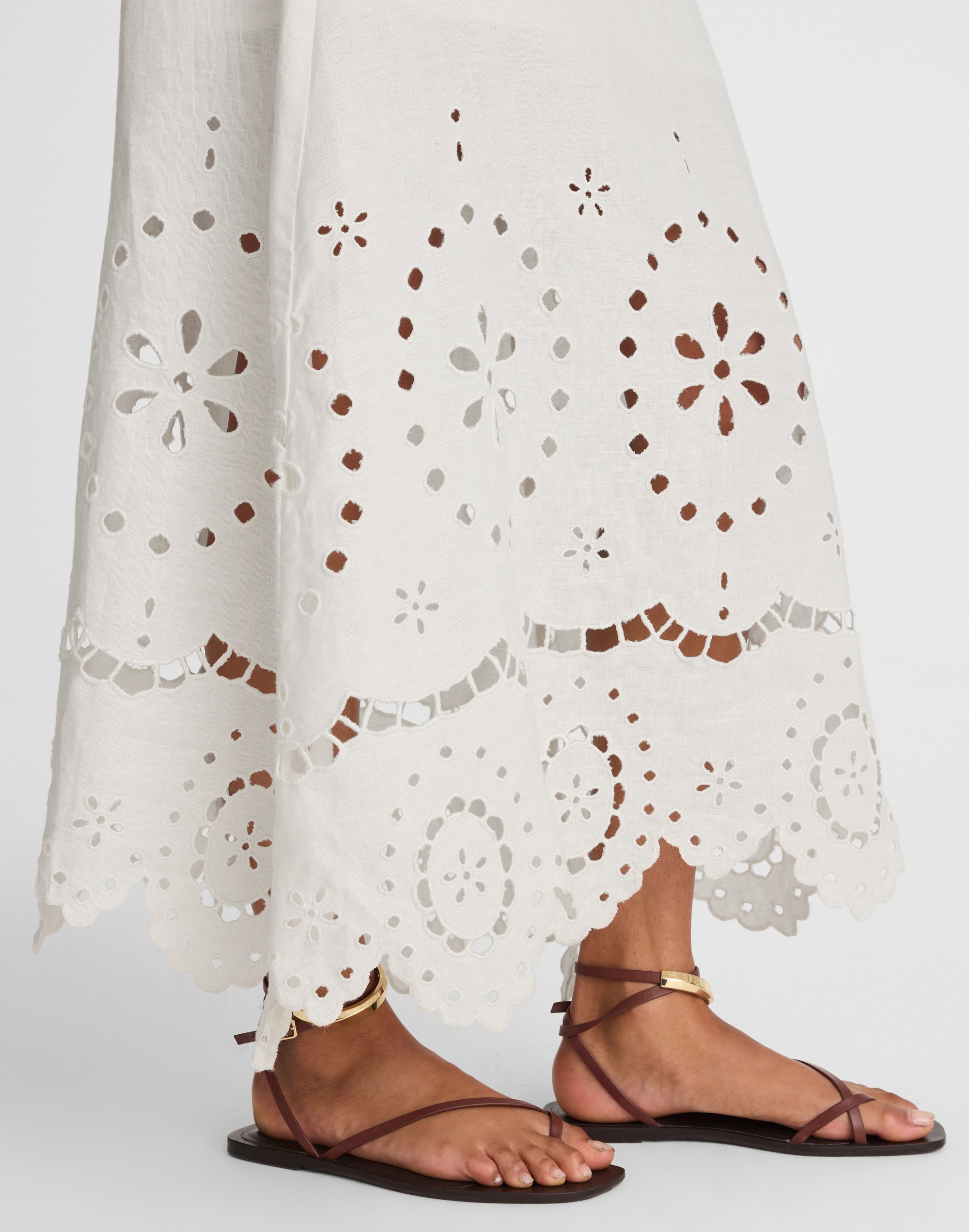 Eyelet-Embroidered Maxi Skirt