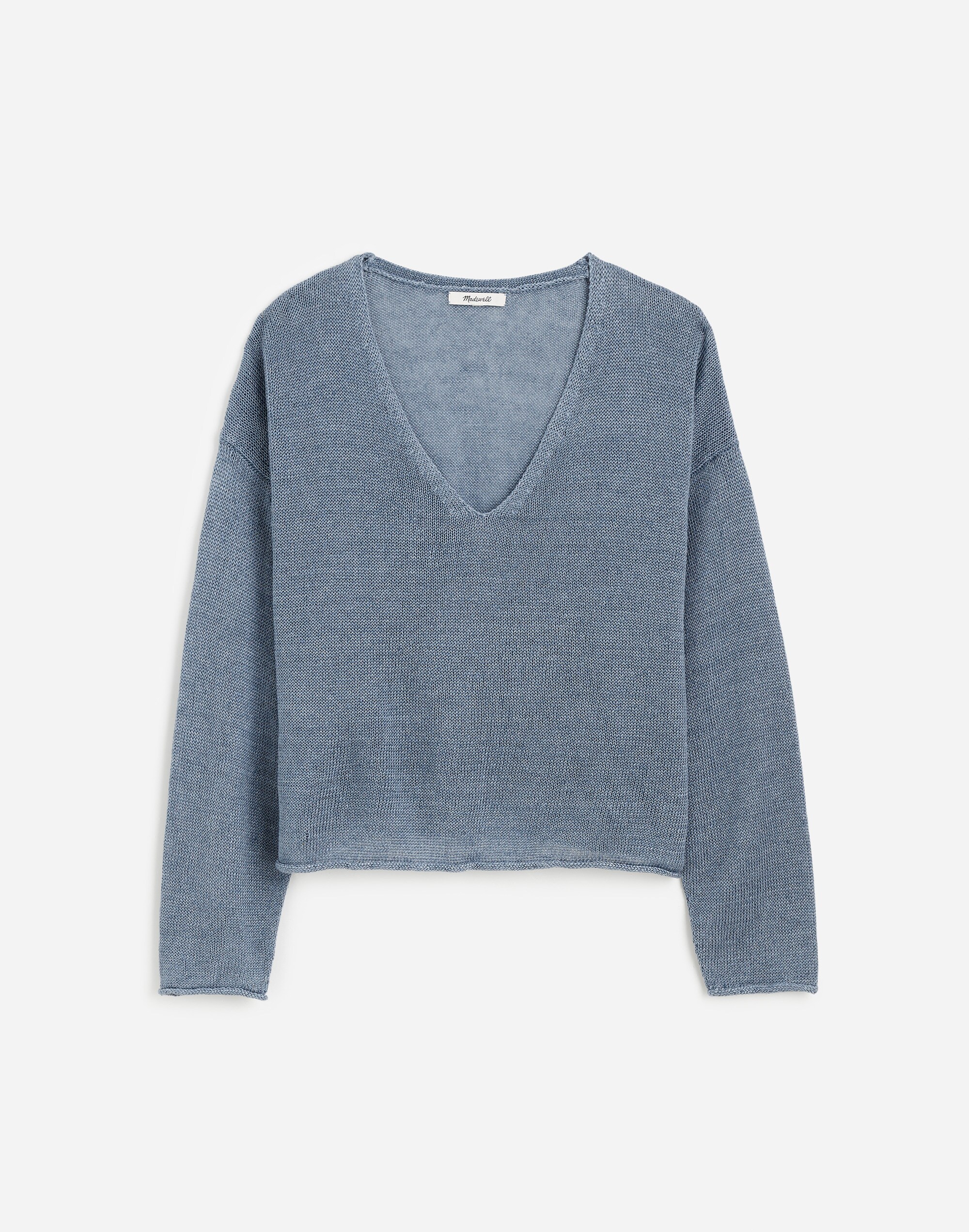 linen v-neck sweater