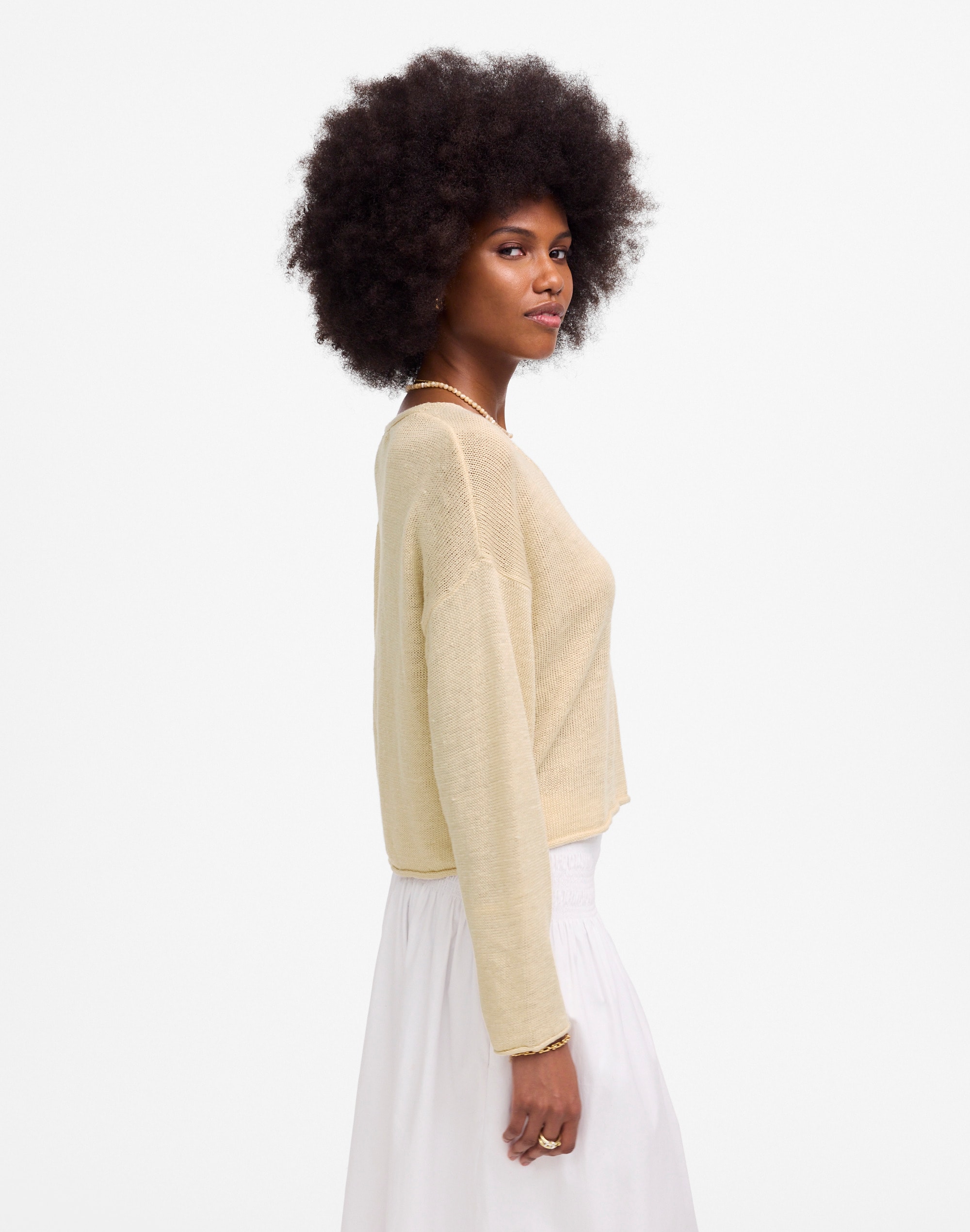 Linen V-Neck Sweater