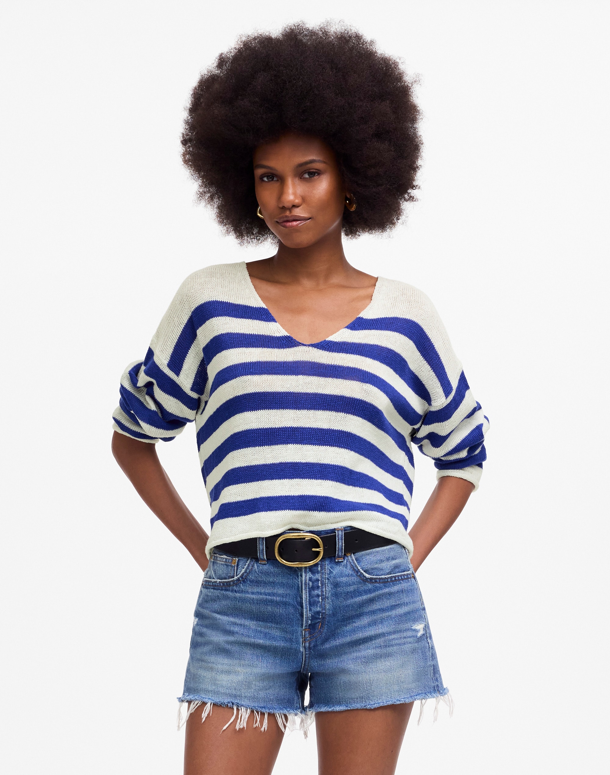 Linen V-Neck Sweater