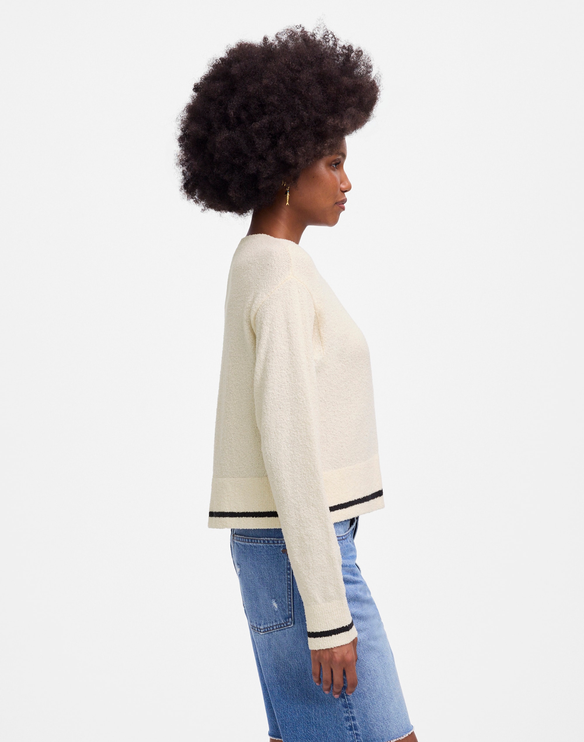 Boucl&eacute;-Knit Cardigan