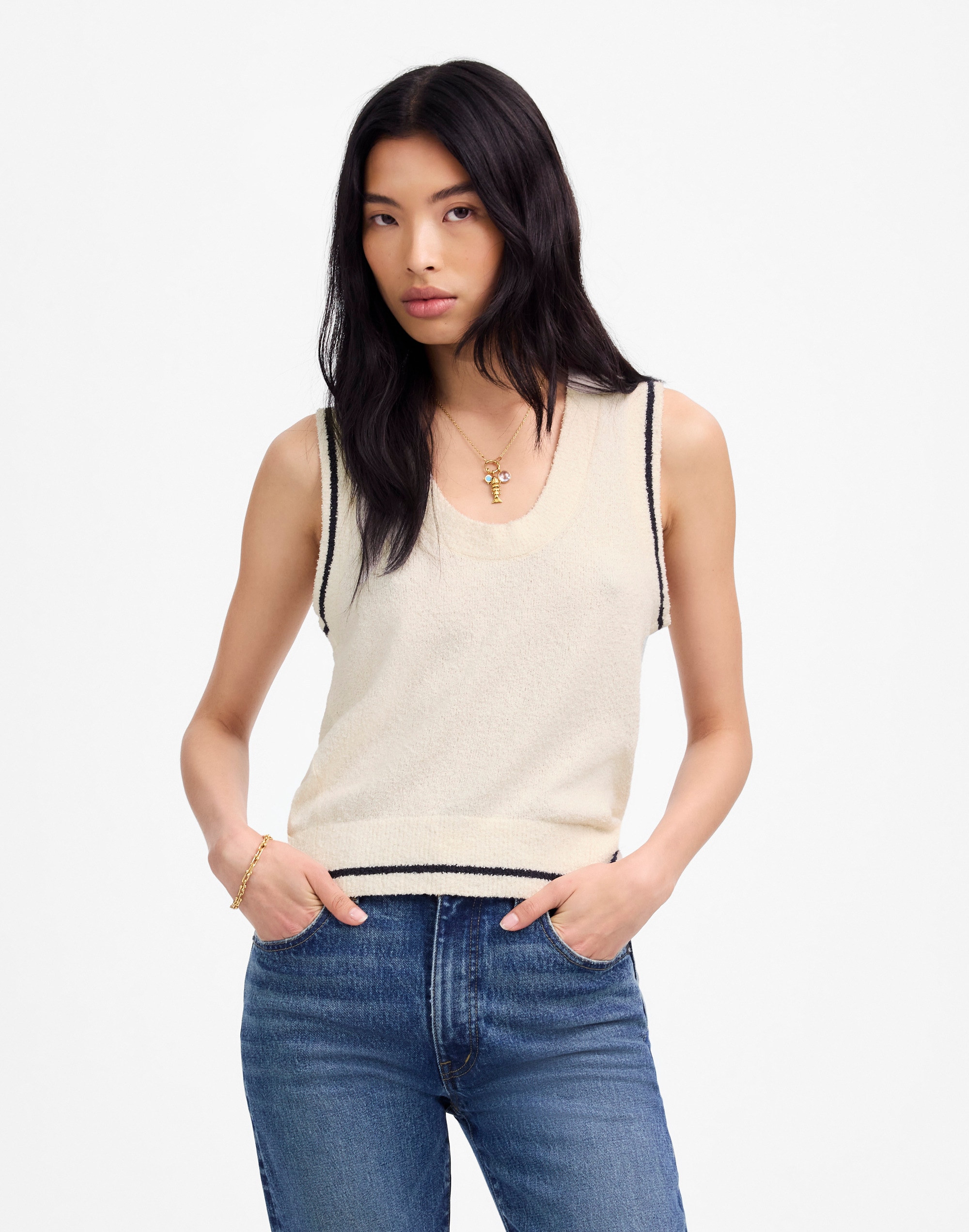 Bouclé-Knit Sweater Tank