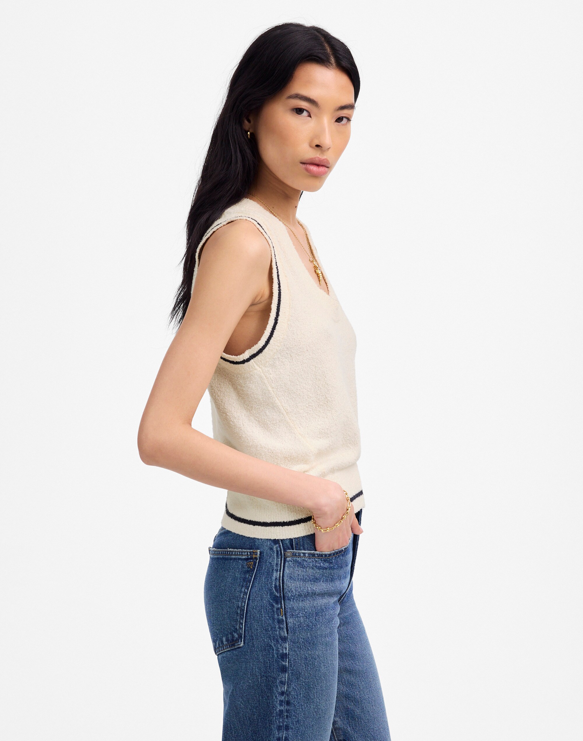 Boucl&eacute;-Knit Sweater Tank Alternate Image 3