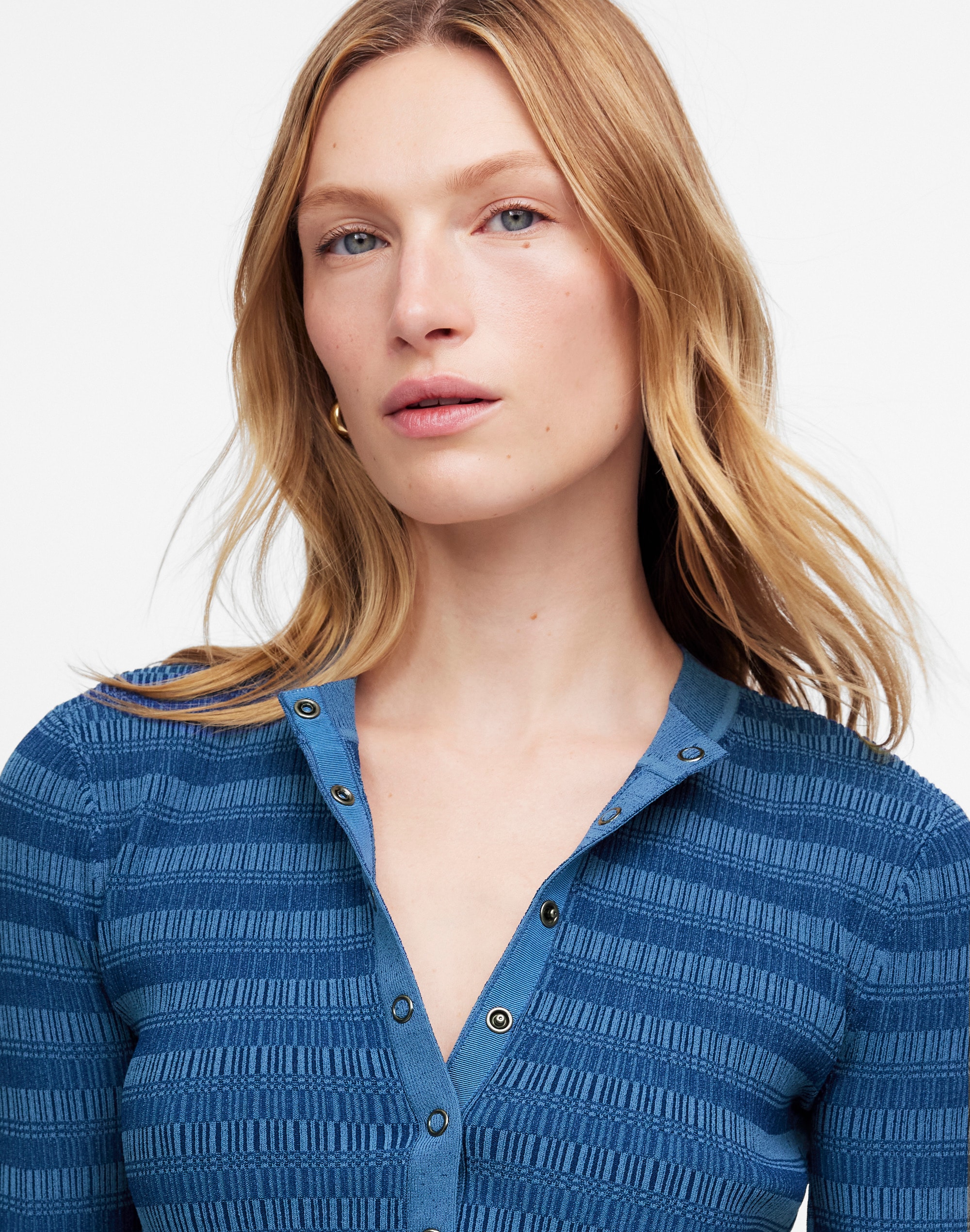 henley sweater tee in stripe