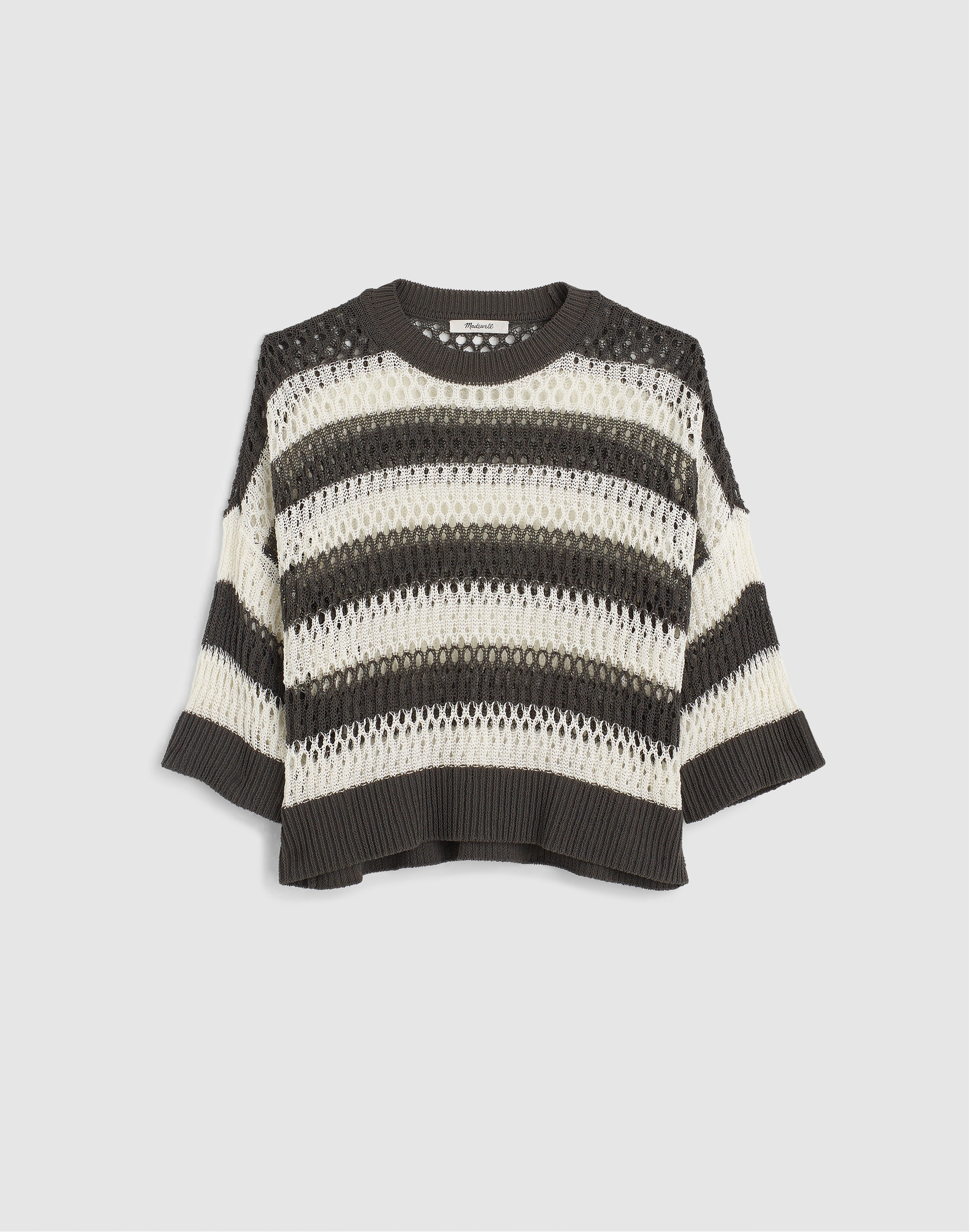 Relaxed Open-Stitch Sweater Tee