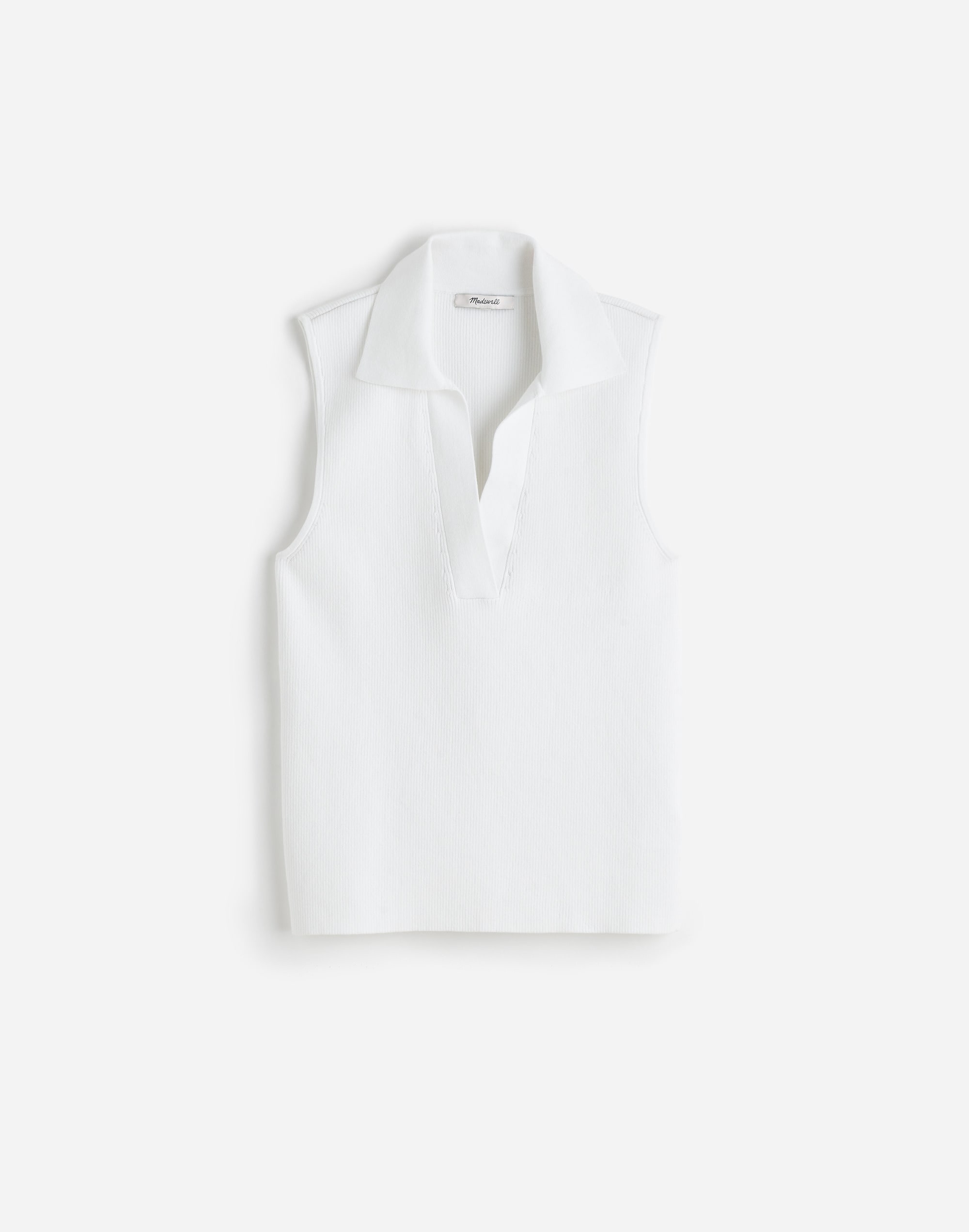 Cotton Johnny-Collar Sweater Tank