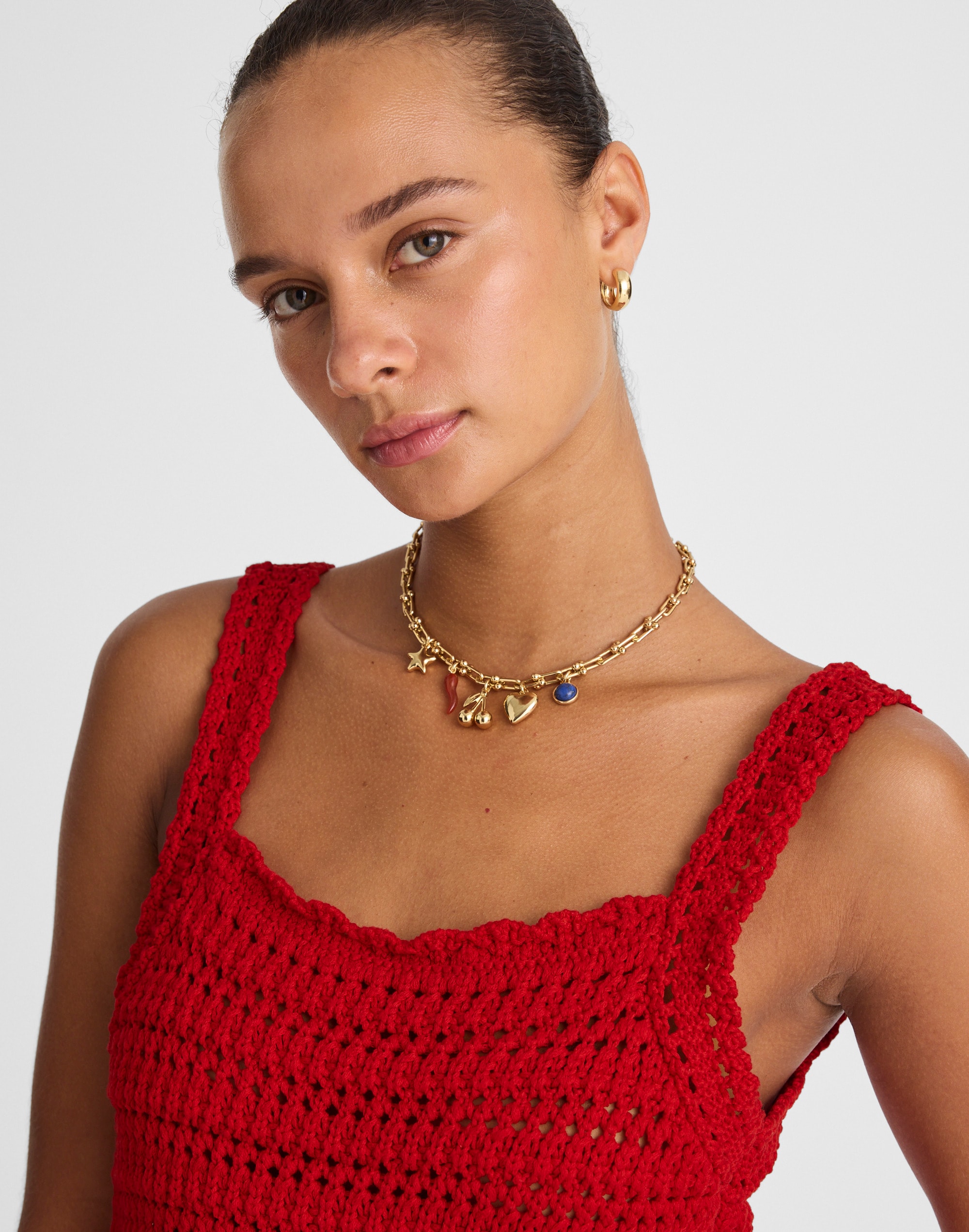 Crochet-Stitch Cotton Sweater Tank