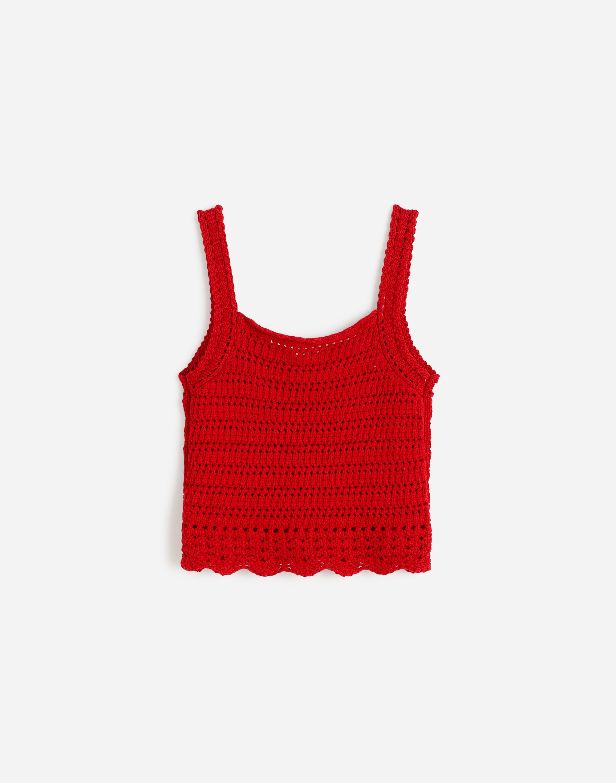 Crochet-Stitch Cotton Sweater Tank