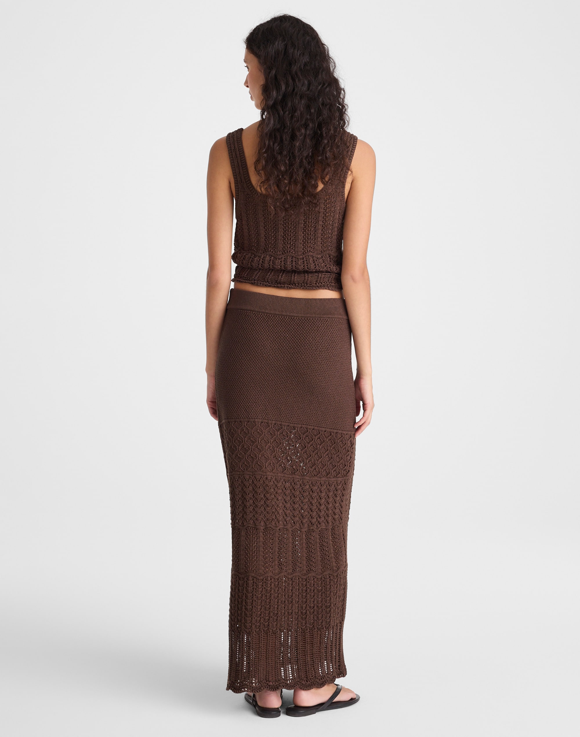 Pointelle-Stitch Maxi Skirt