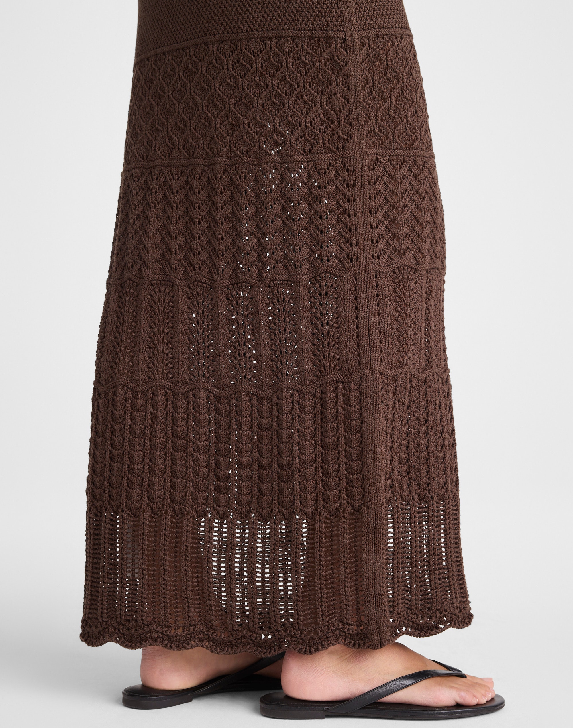 Pointelle-Stitch Maxi Skirt