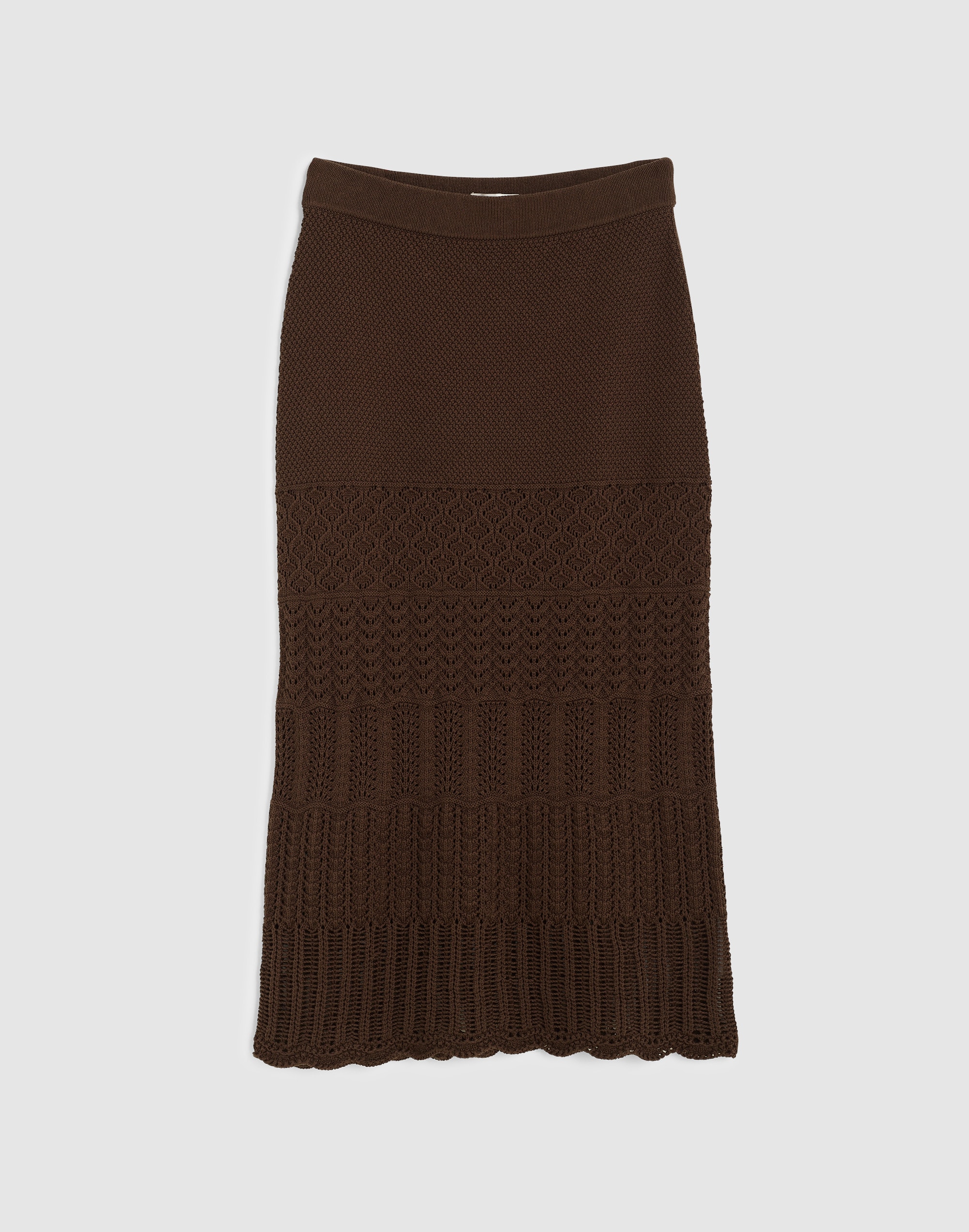 Pointelle-Stitch Maxi Skirt