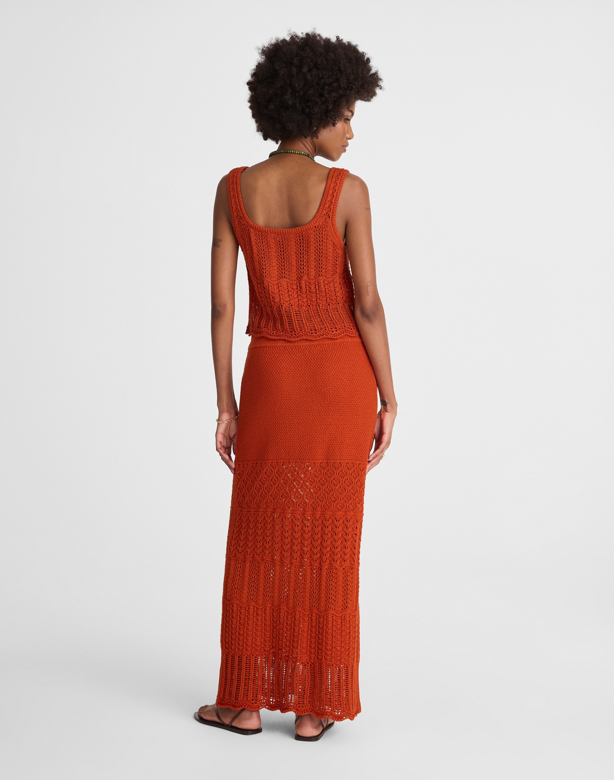 Pointelle-Stitch Maxi Skirt