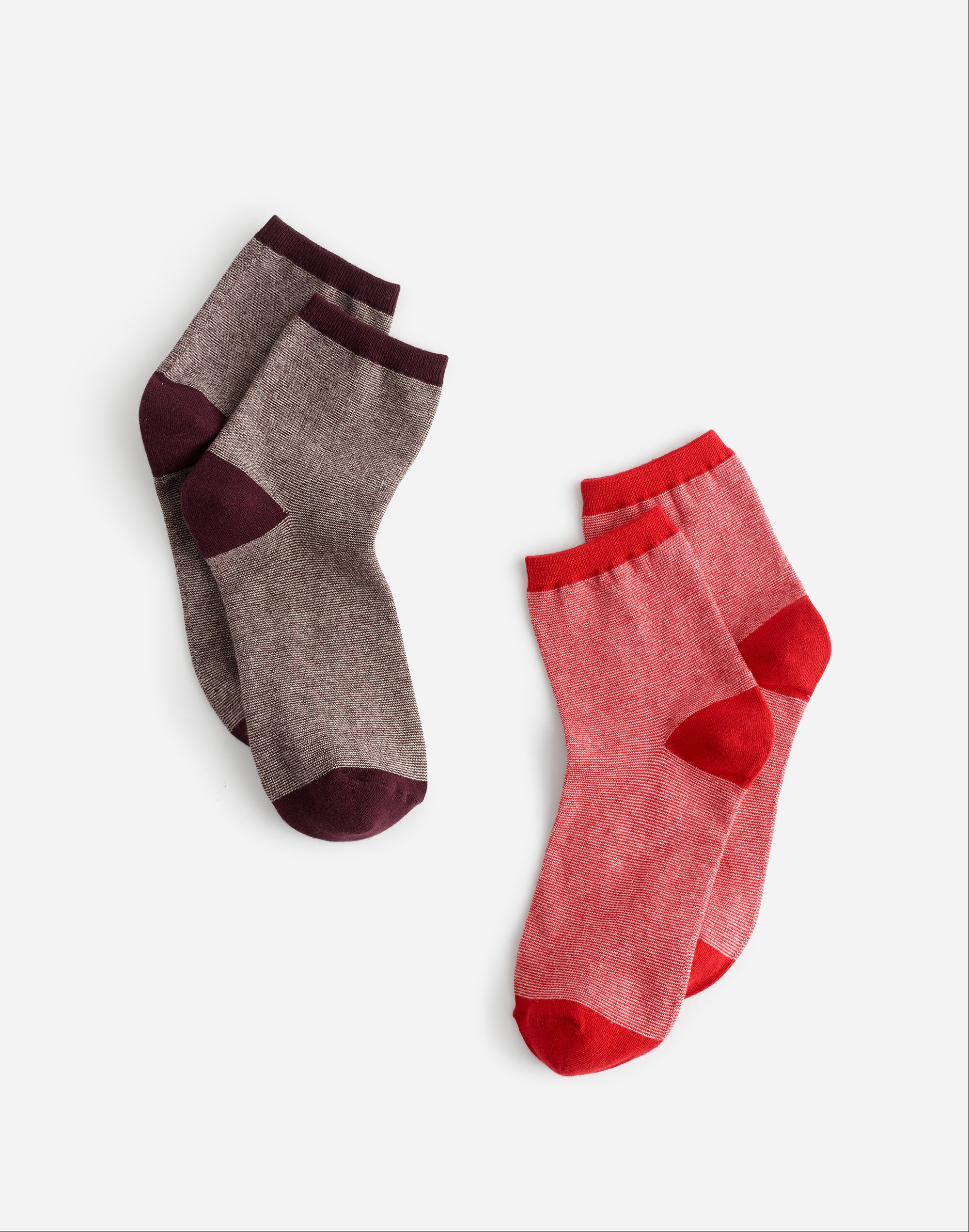 Two-Pack Striped Ankle Socks