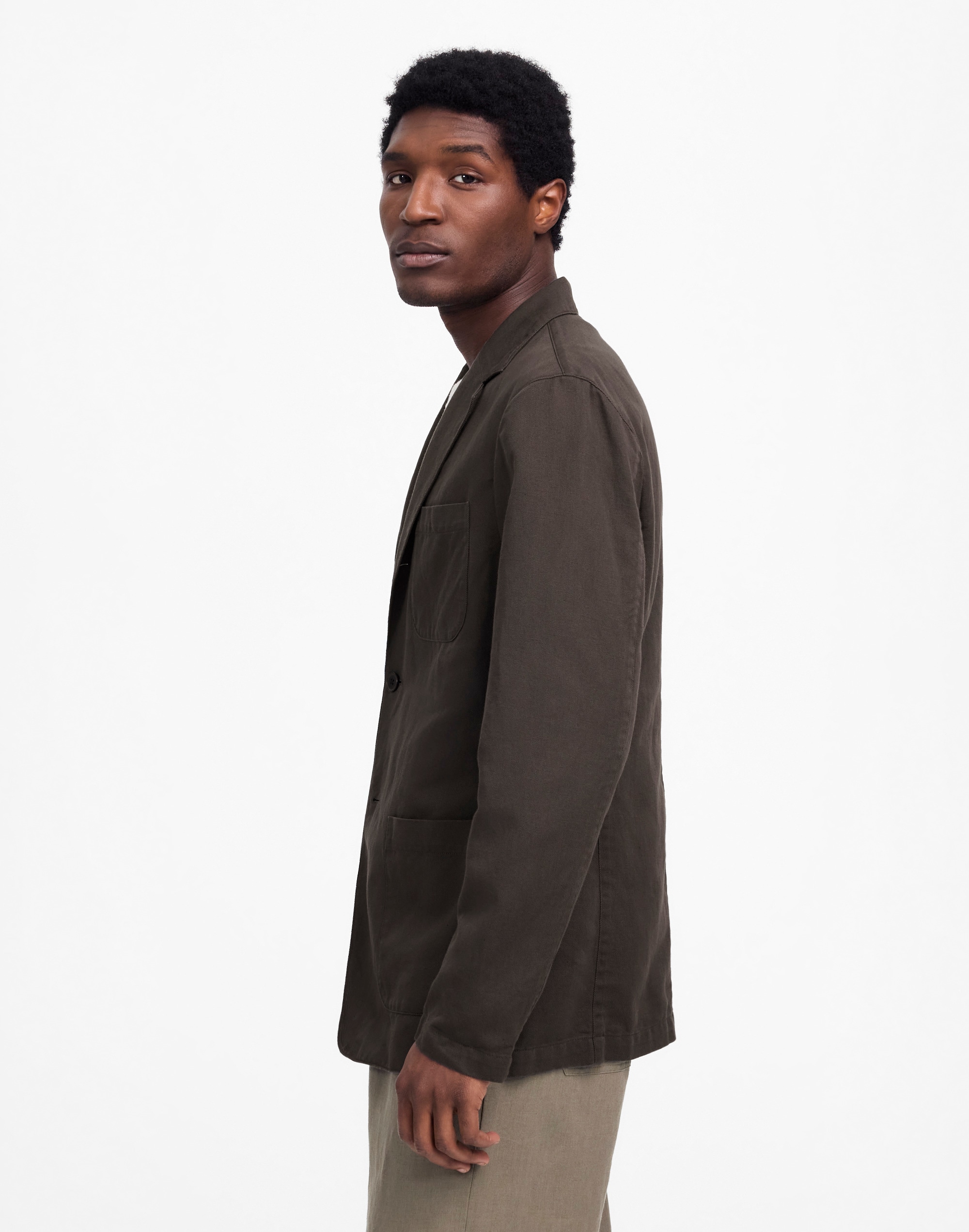 Unstructured Blazer in Cotton-Linen Blend