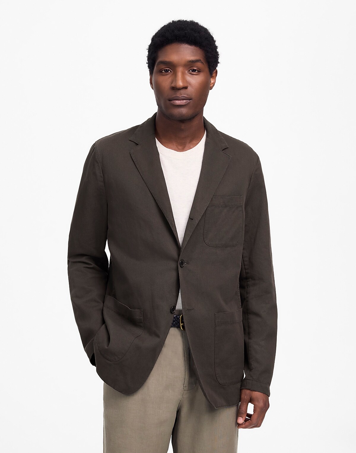 Unstructured Blazer in Cotton-Linen Blend