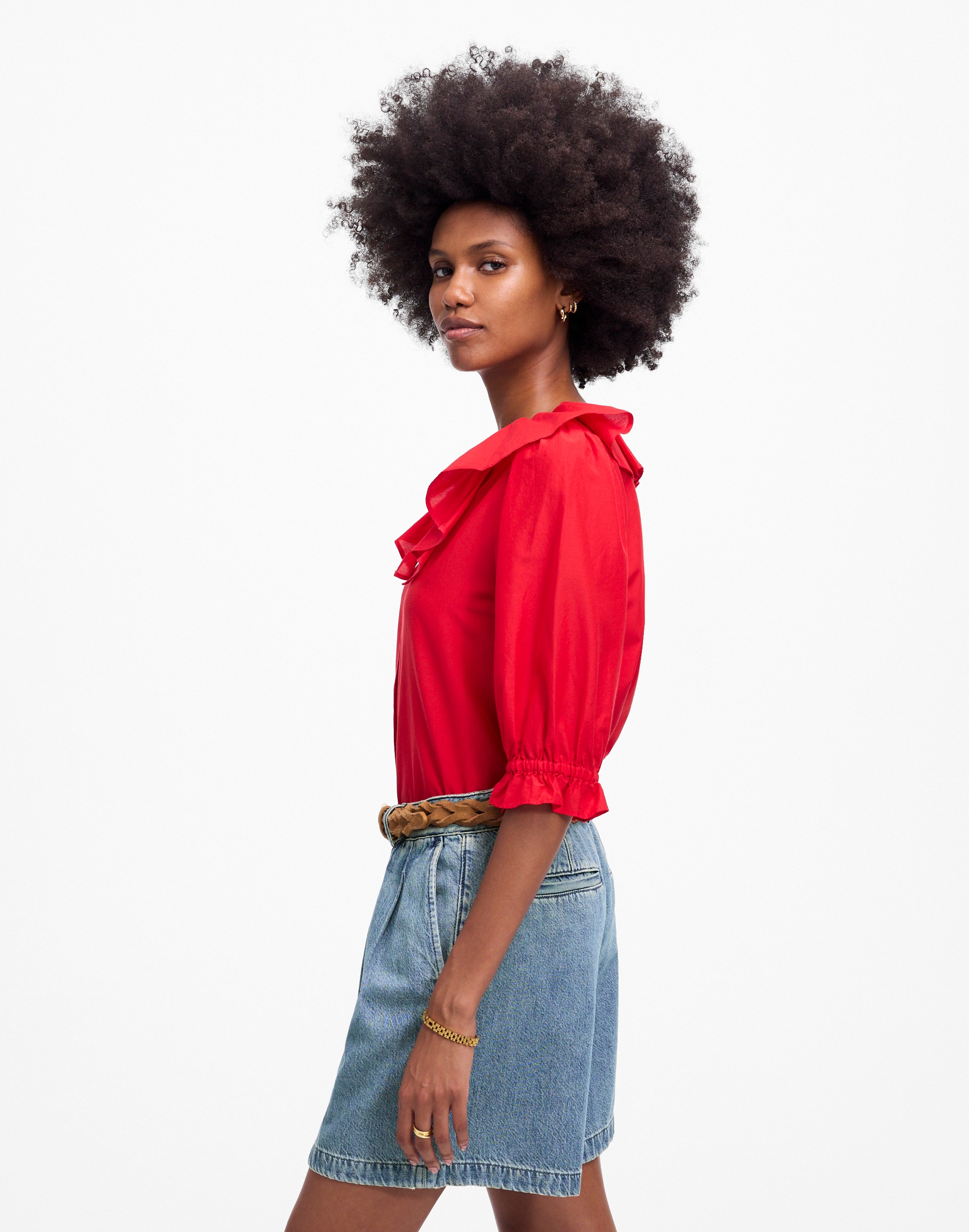 Pleated Trouser Short in Robertson Wash: Airy Denim Edition Alternate Image 3