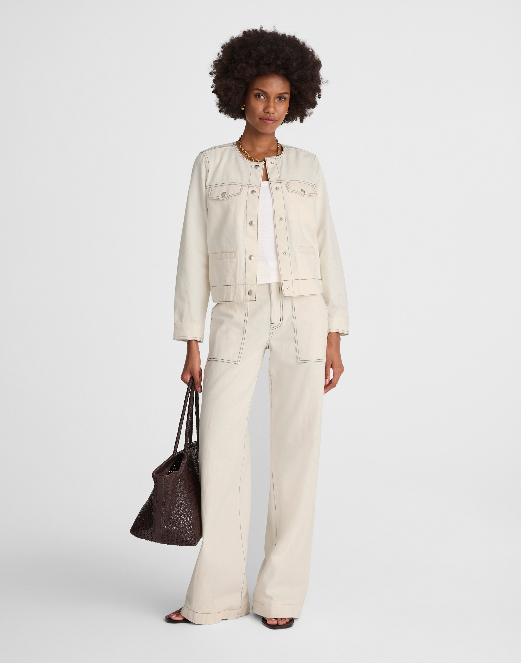 Denim Cinched Lady Jacket in Vintage Canvas Alternate Image 1