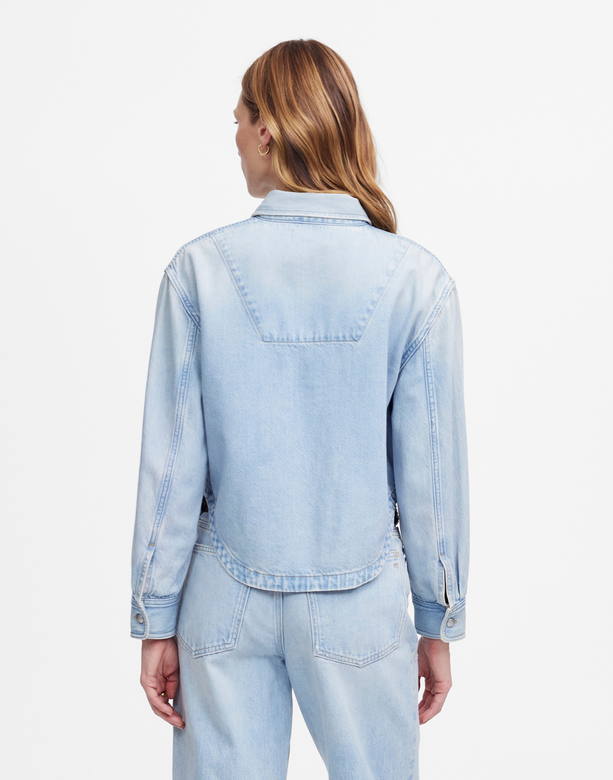 Cropped Shirt Jacket in Foster Wash: Airy Denim Edition