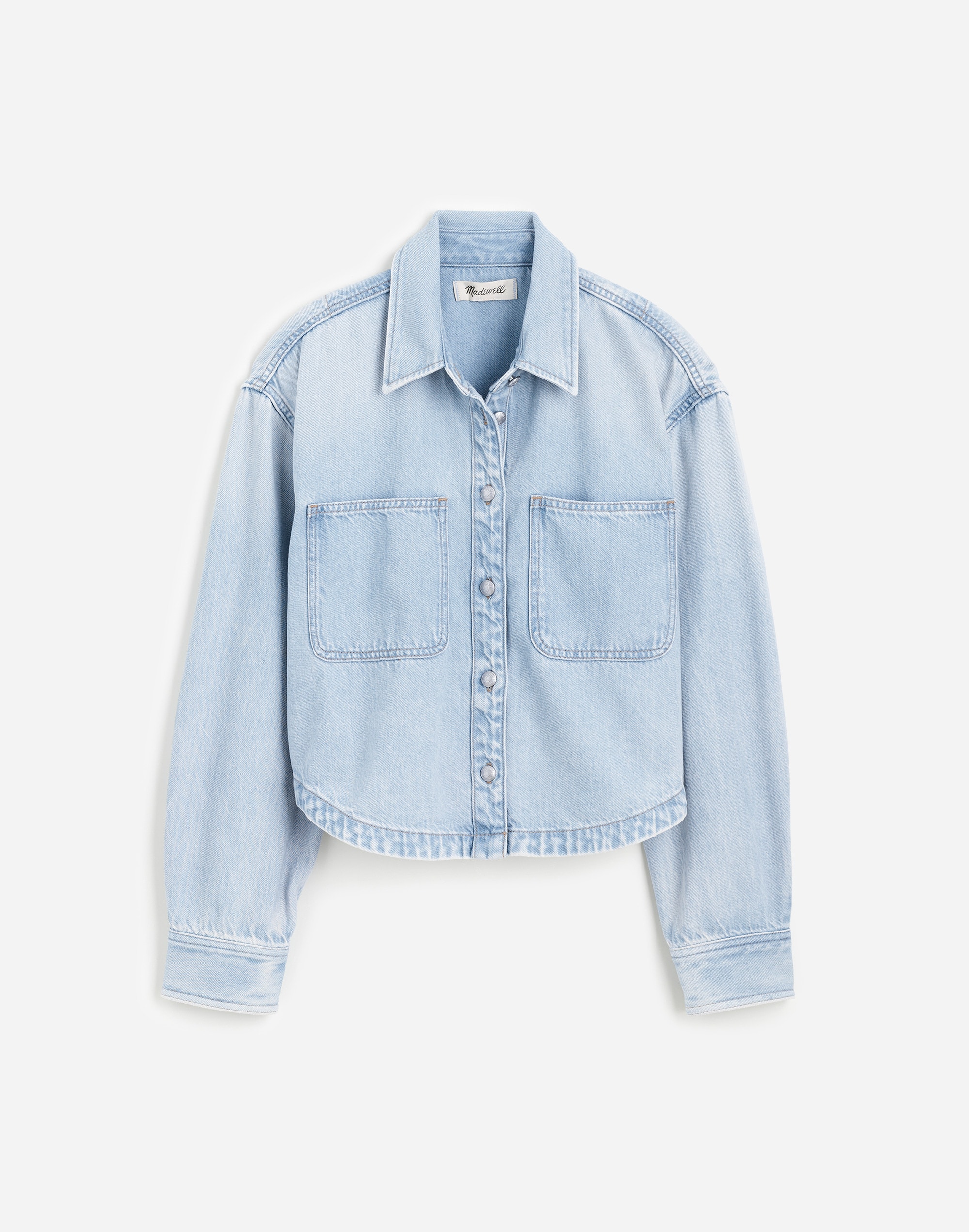 Cropped Shirt Jacket in Foster Wash: Airy Denim Edition
