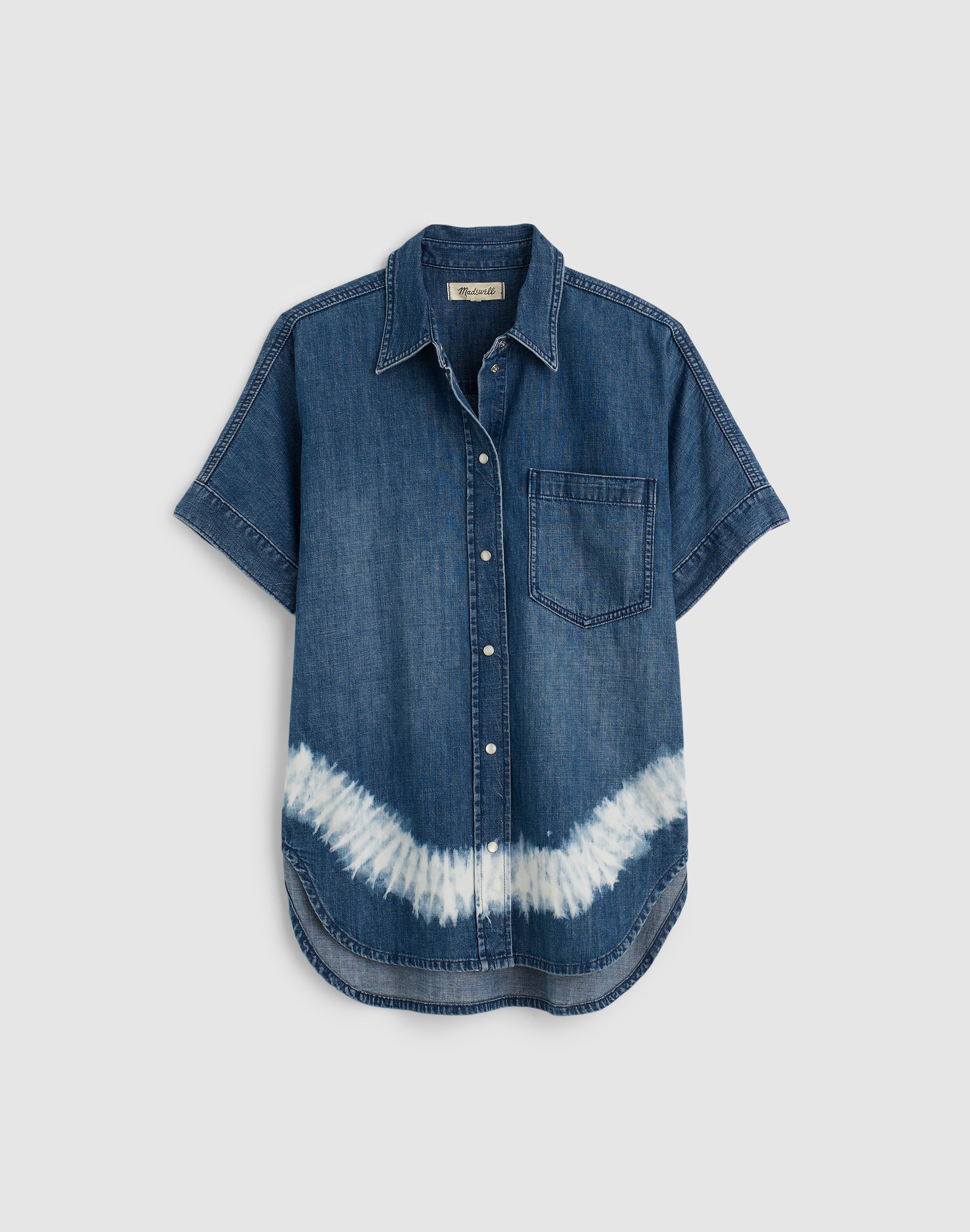 Shibori Denim Short-Sleeve Shirt
