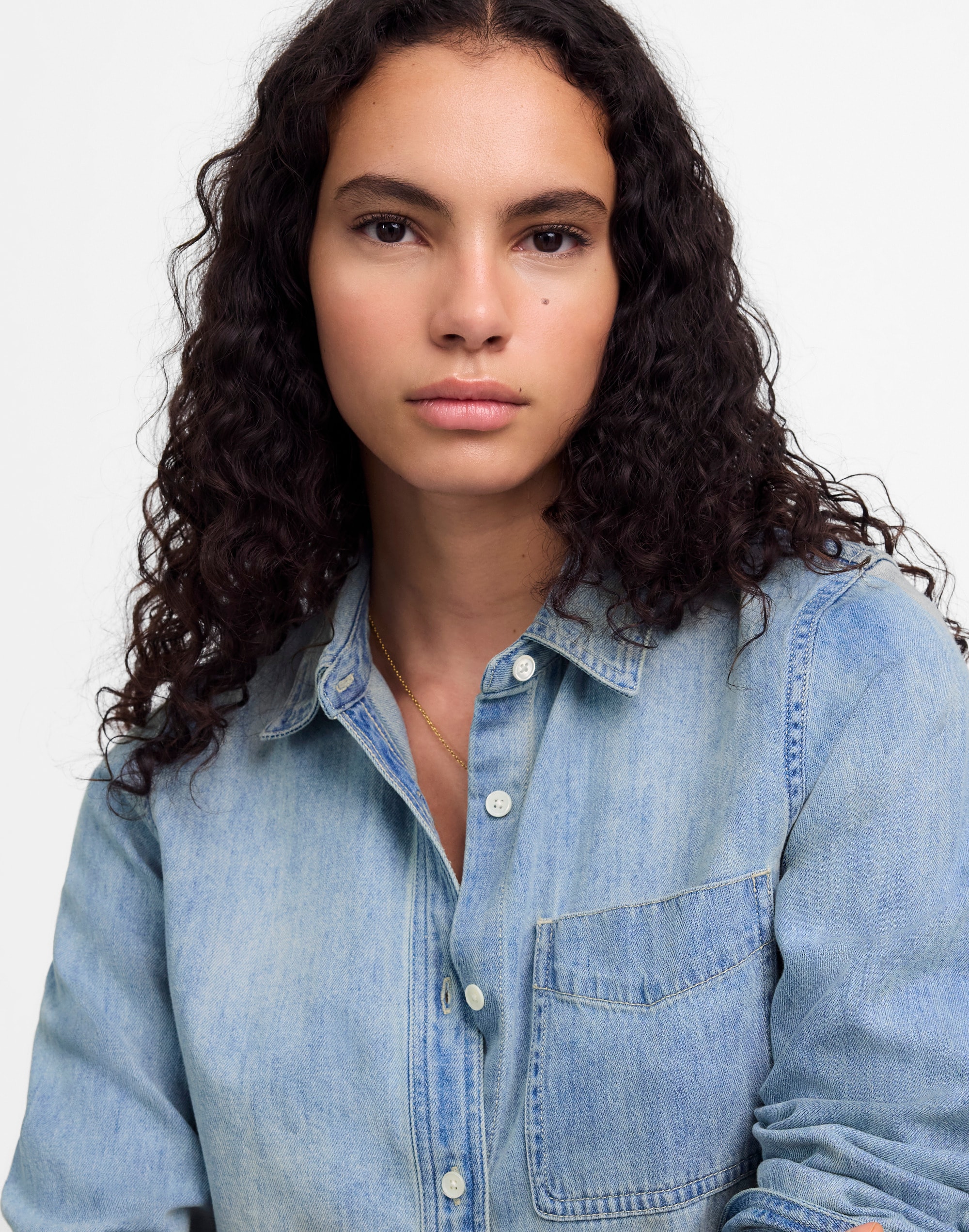 Shrunken Denim Shirt in Kelleyville Wash