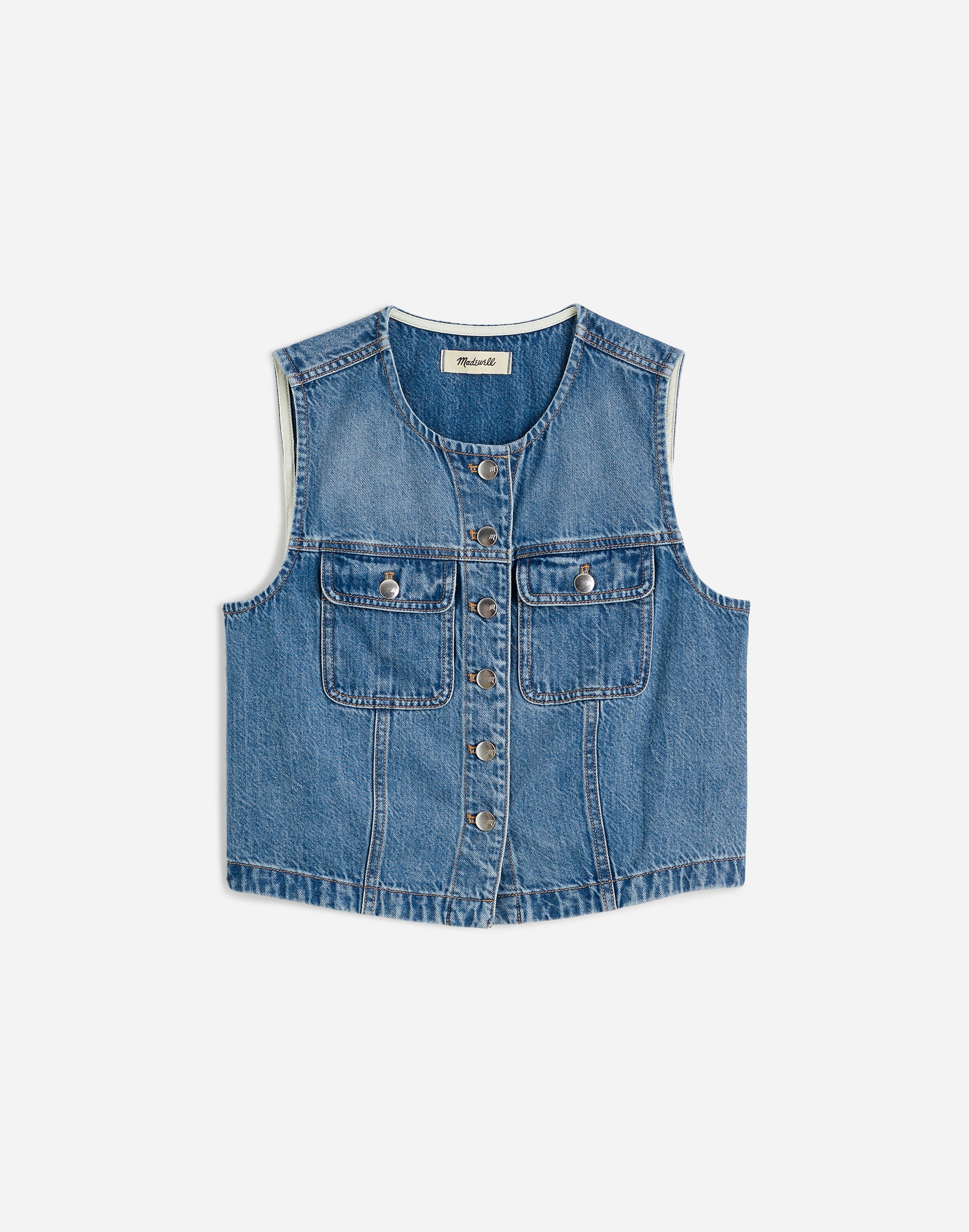 Cropped Vest in Robertson Wash: Airy Denim Edition