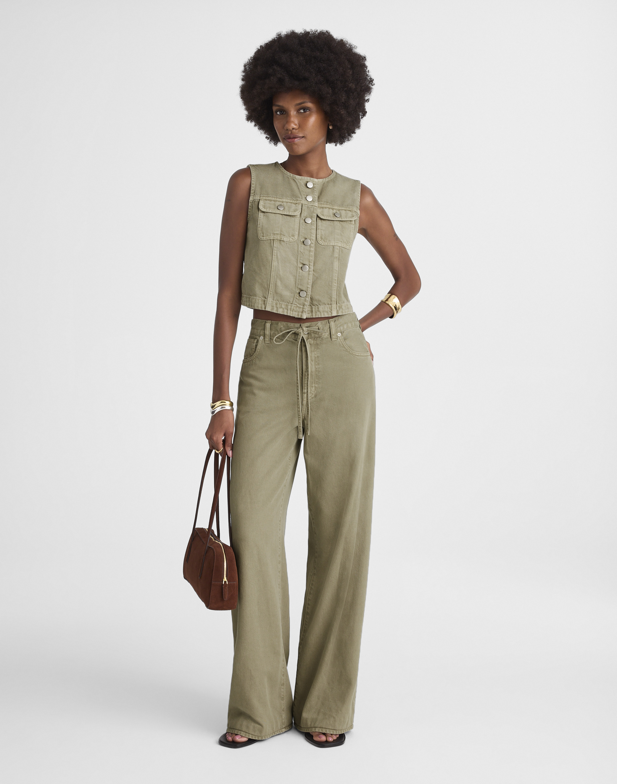 Cropped Denim Vest: Airy Denim Edition