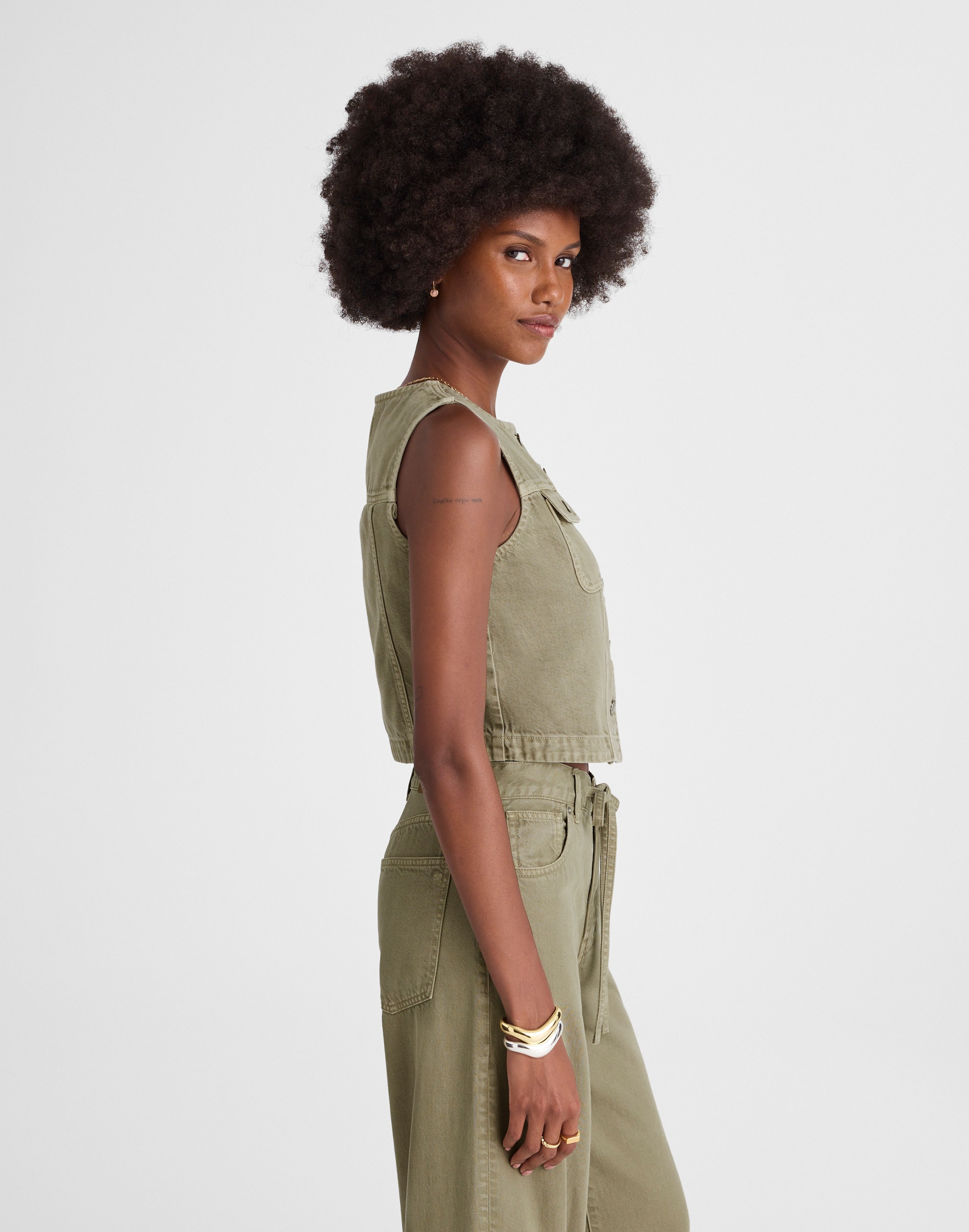 Cropped Denim Vest: Airy Denim Edition