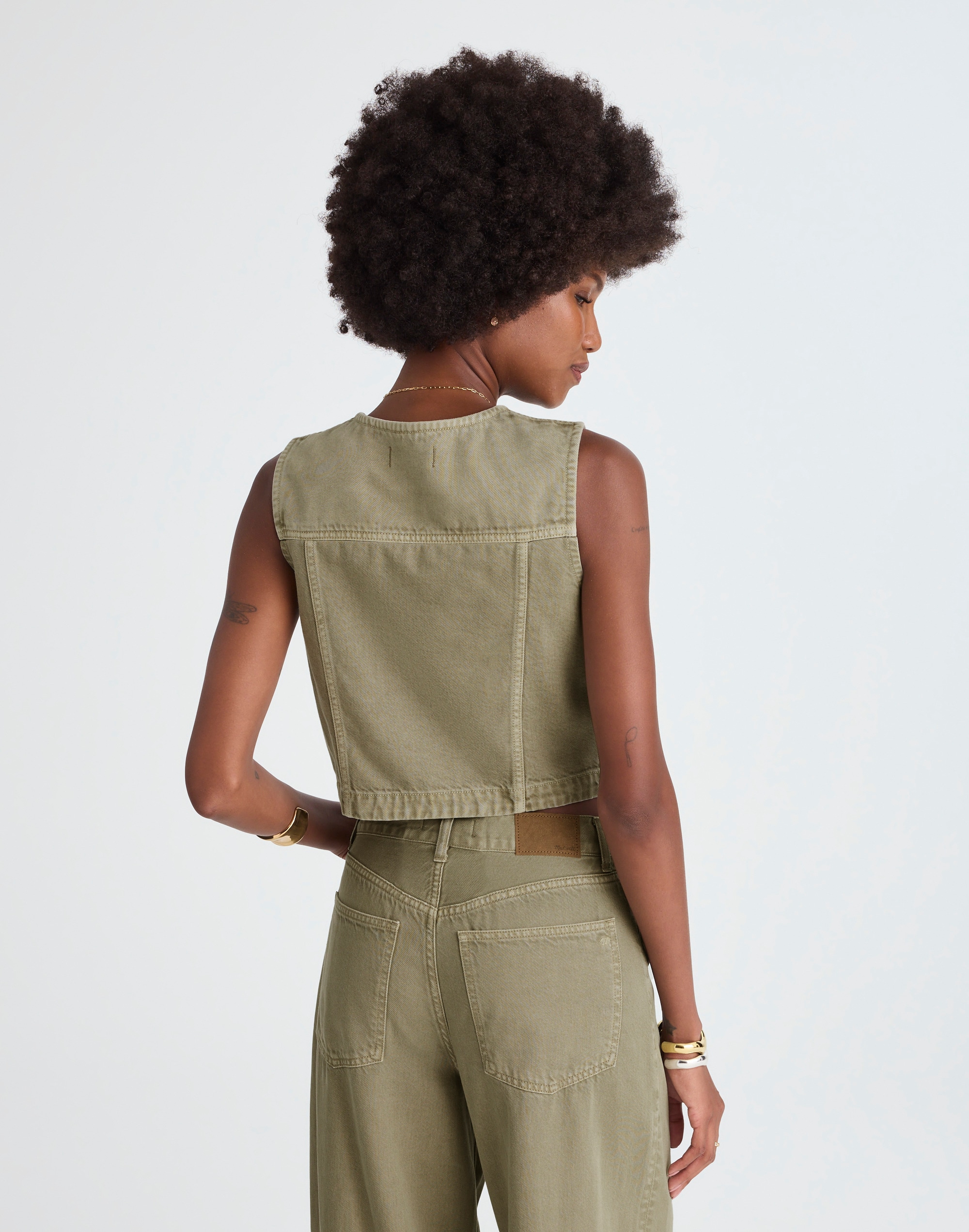 Cropped Denim Vest: Airy Denim Edition